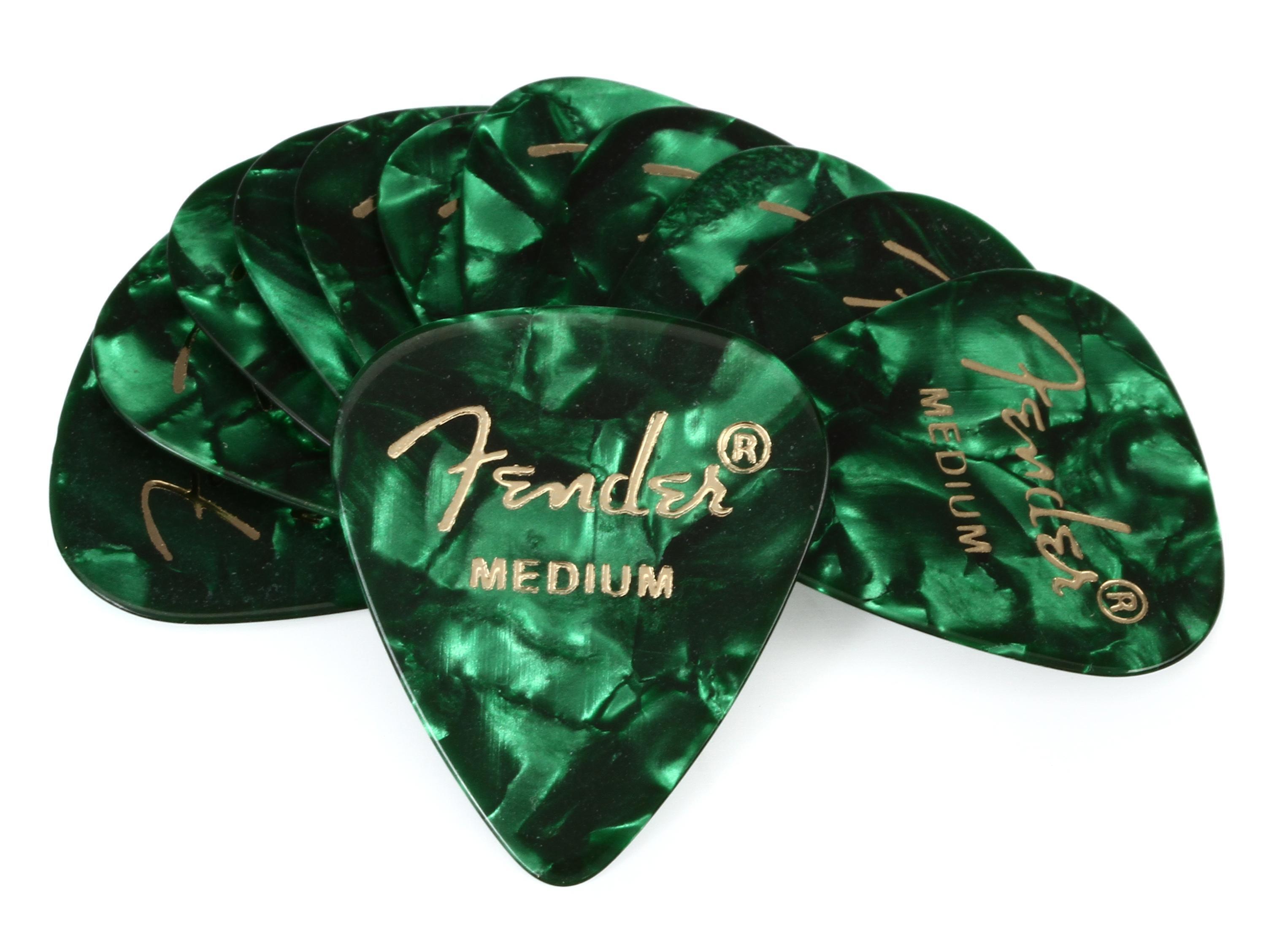 Fender 351 Green Moto medium médiator