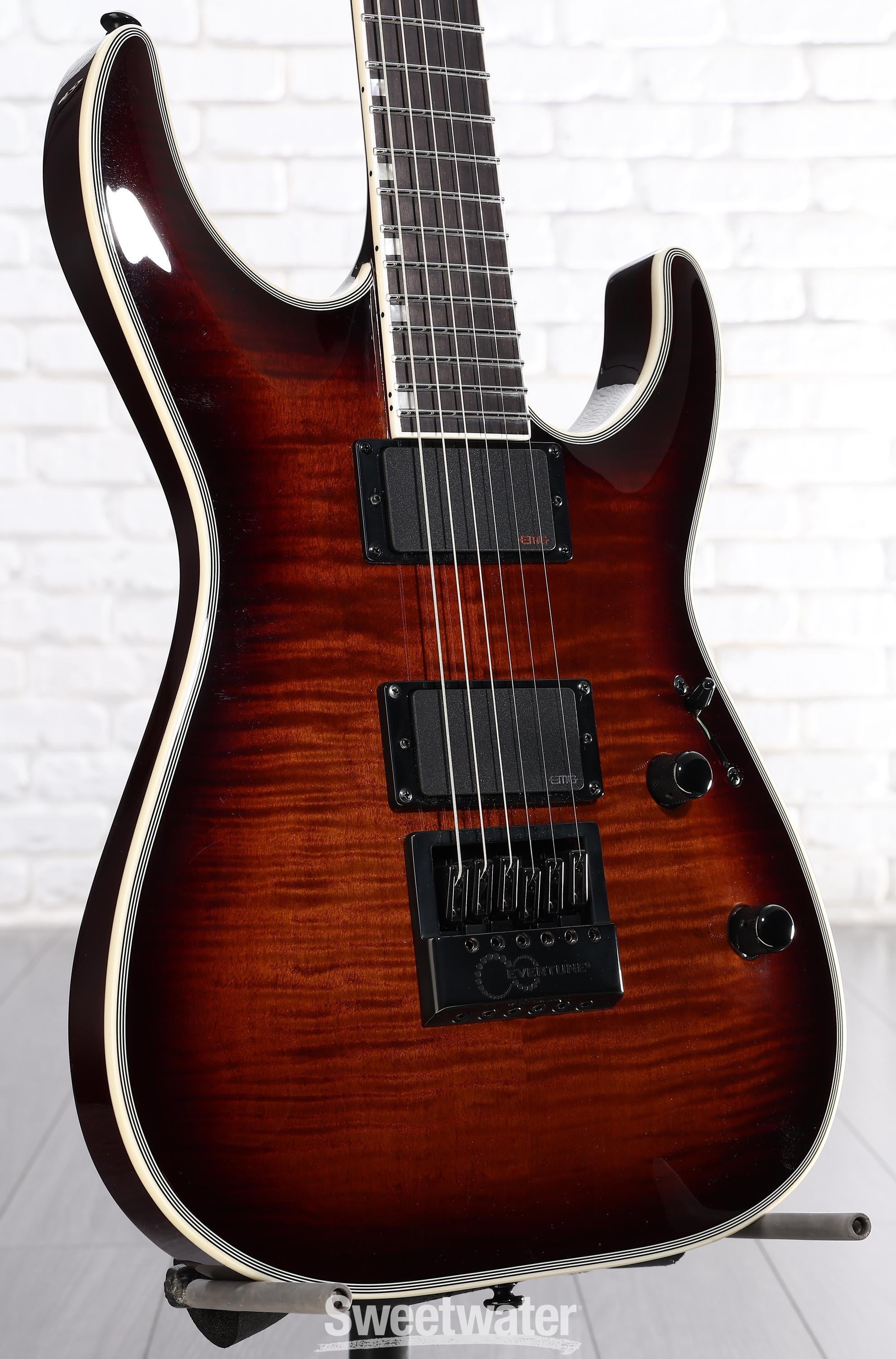 Photo of ESP LTD Deluxe MH-1000 EverTune Electric Guitar - Dark Brown Sunburst