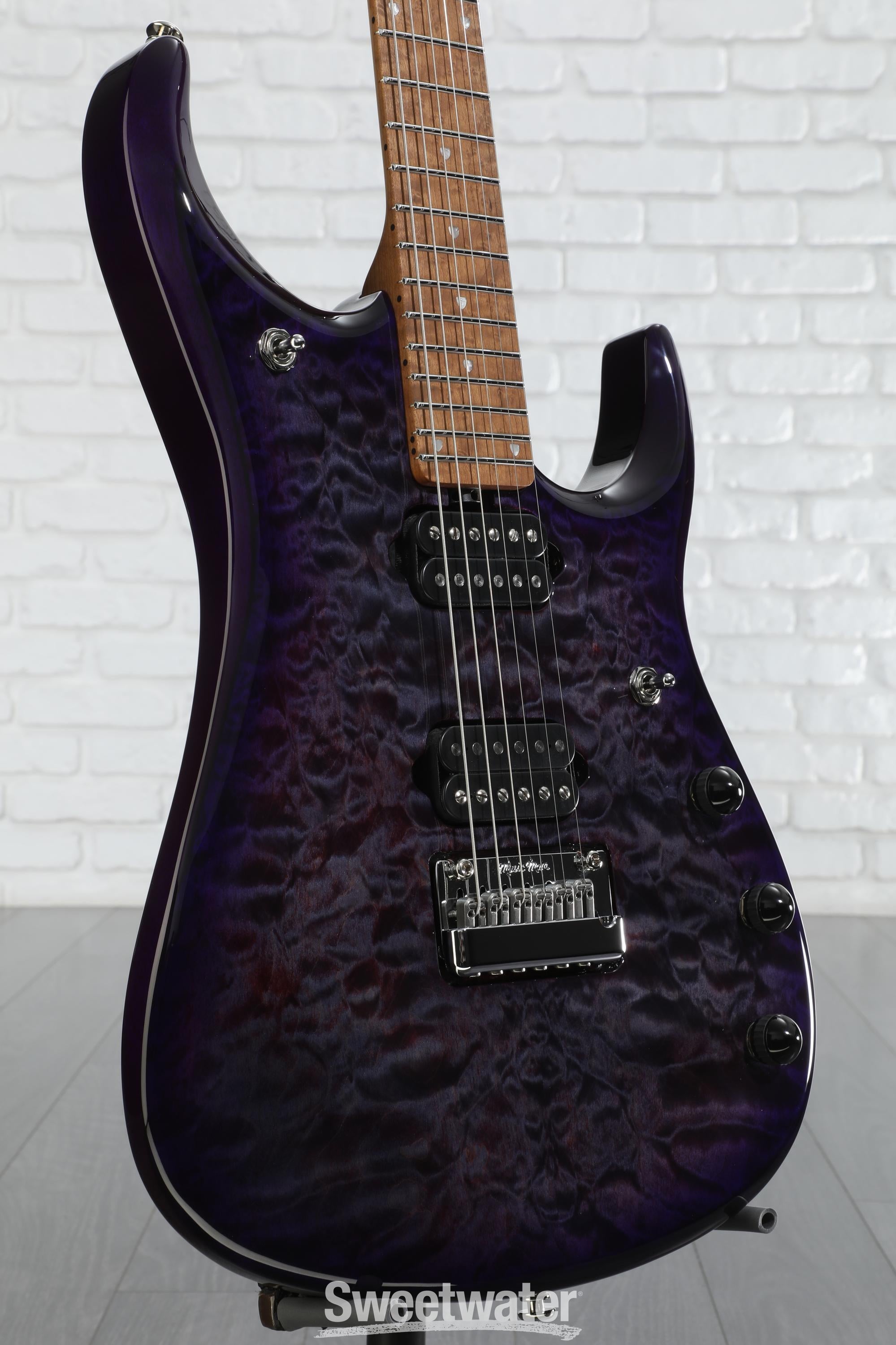 ギター Music Man JP15 Purple Nebula Quilt Ernie Ball Music Man JP15 Electric Guitar - Purple Nebula Quilt