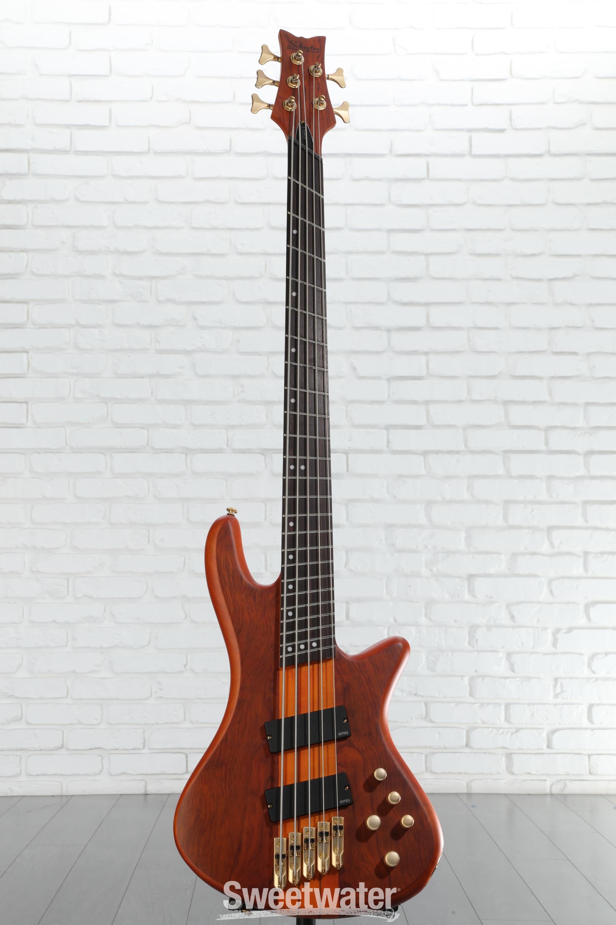 Schecter Stiletto Studio 5 FF Bass Guitar - Honey Satin