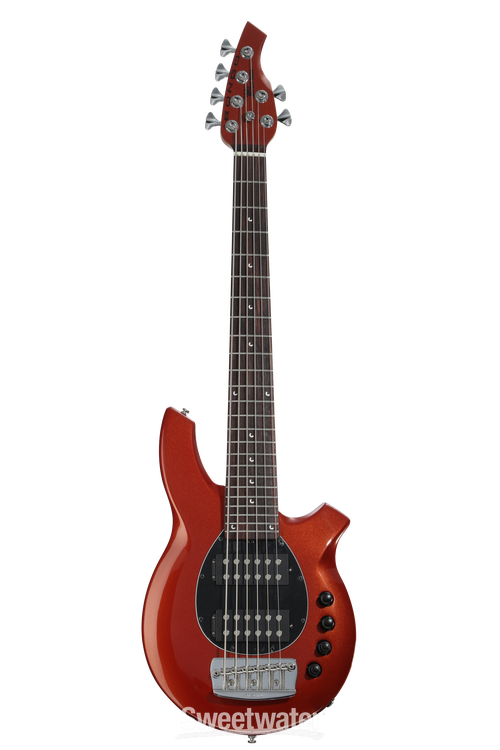 Ernie Ball Music Man Bongo 6HH Electric Bass Guitar - Blood Orange