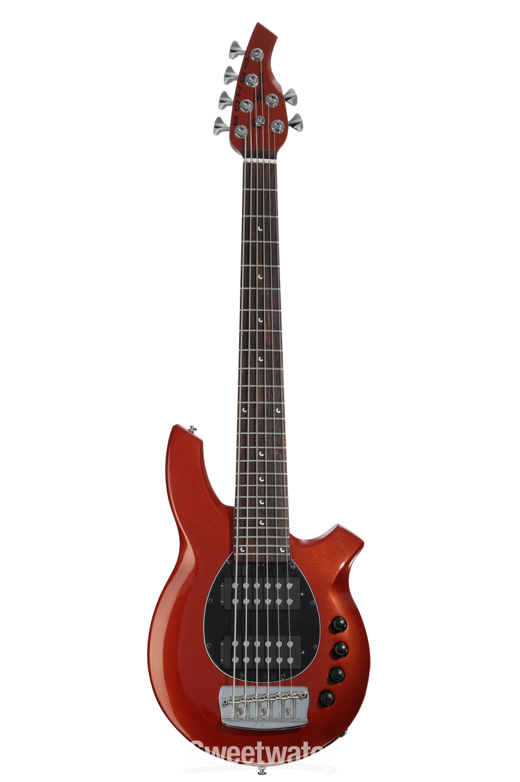 Ernie Ball Music Man Bongo 6HH Electric Bass Guitar - Blood Orange