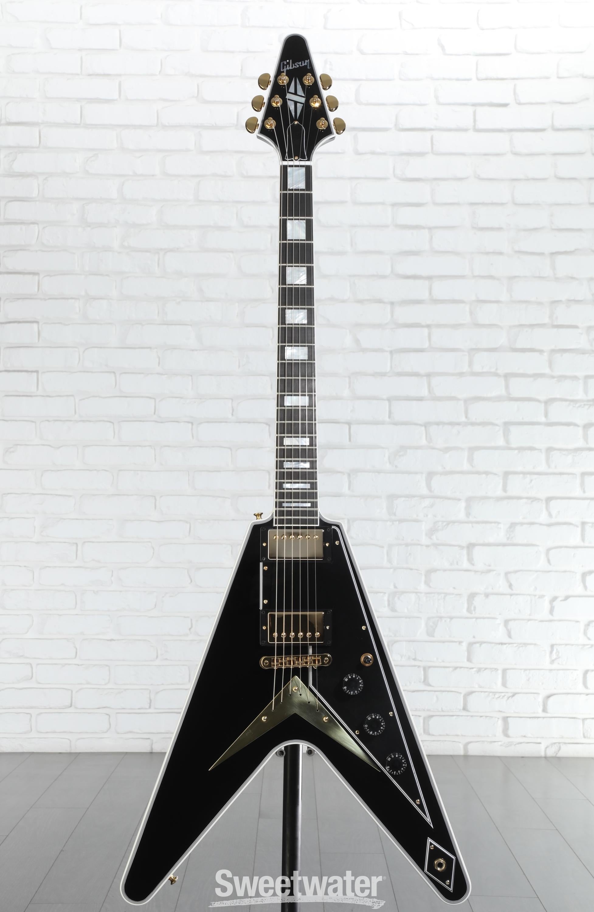Gibson Custom Flying V Custom Electric Guitar - Ebony, Ebony