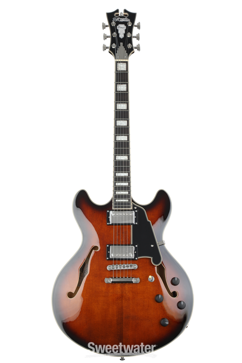 D'Angelico Premier DC Electric Guitar - Brown Burst with Stopbar