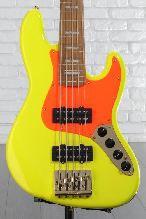 Fender MonoNeon Jazz Bass V - Fluorescent Yellow
