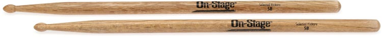 On-Stage Hickory Drumsticks - 5B - Wood Tip