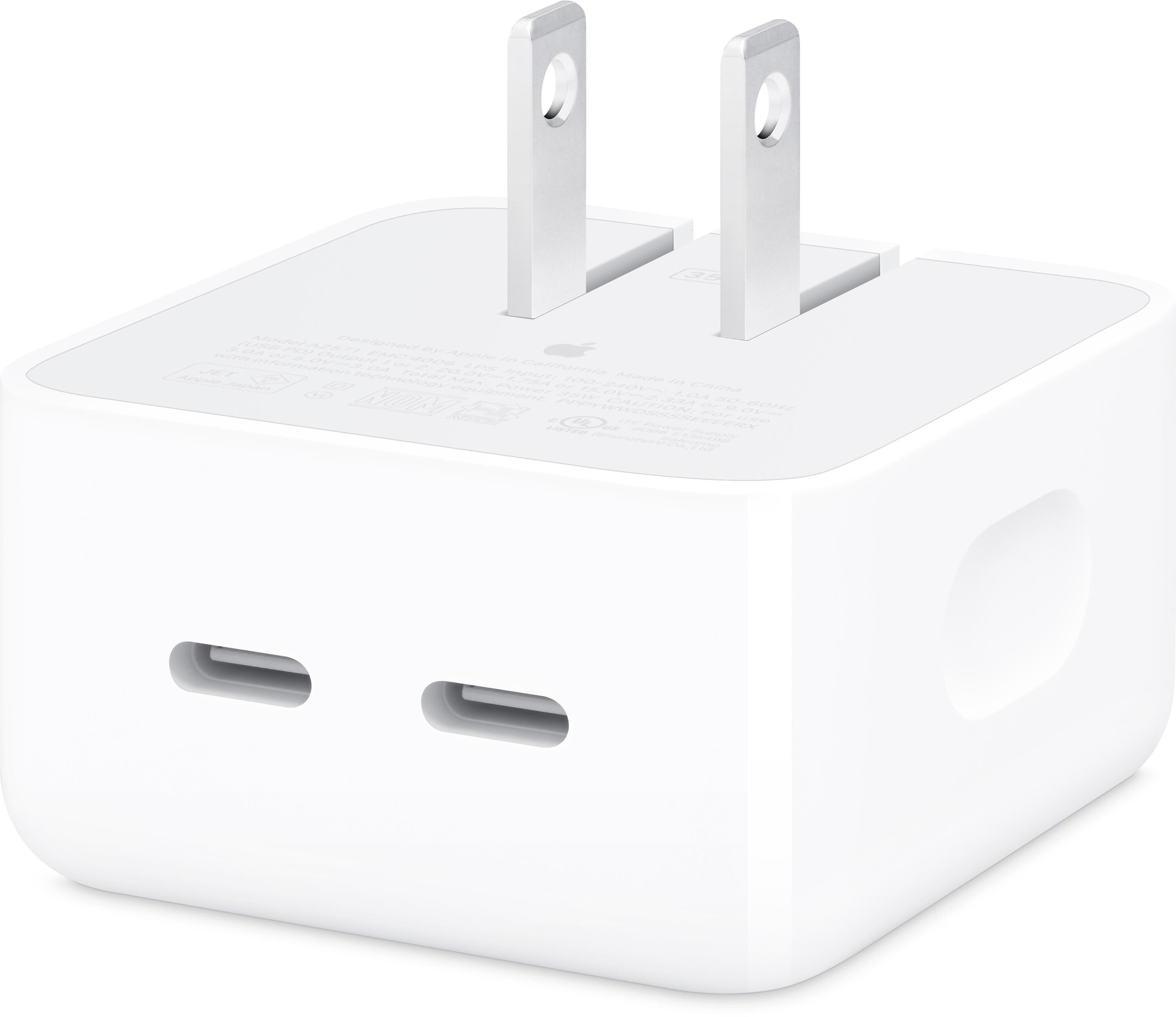 Apple 35W Dual USB-C Power Adapter Sweetwater | Compact