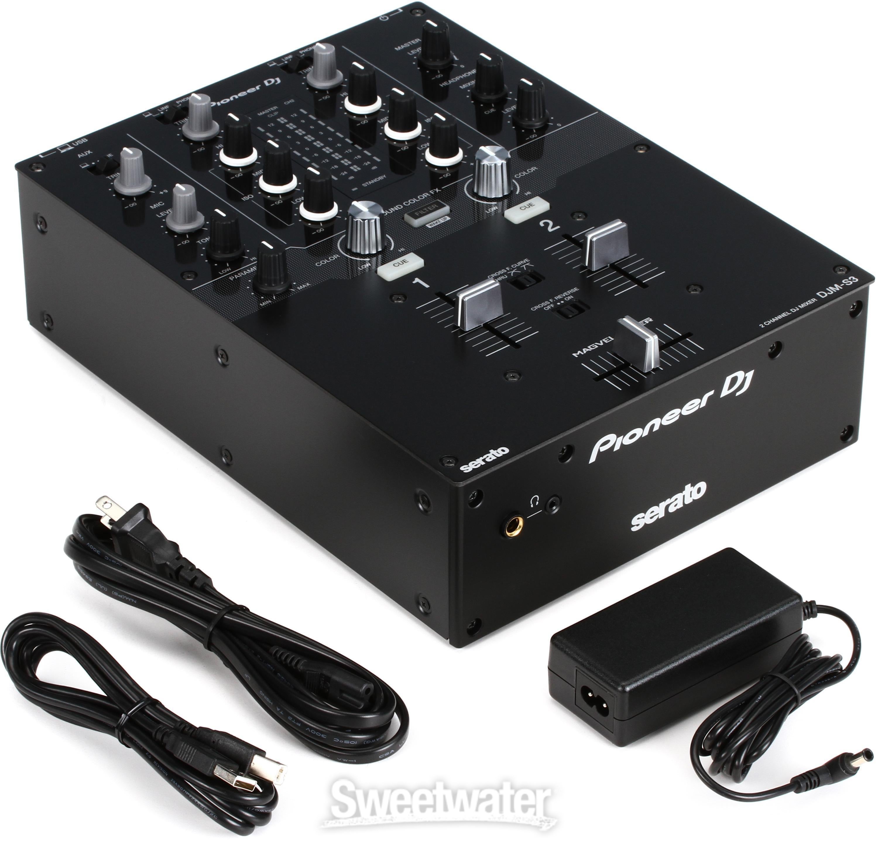 Pioneer DJ DJMS3 Serato-ready 2-channel DJ Mixer | Sweetwater