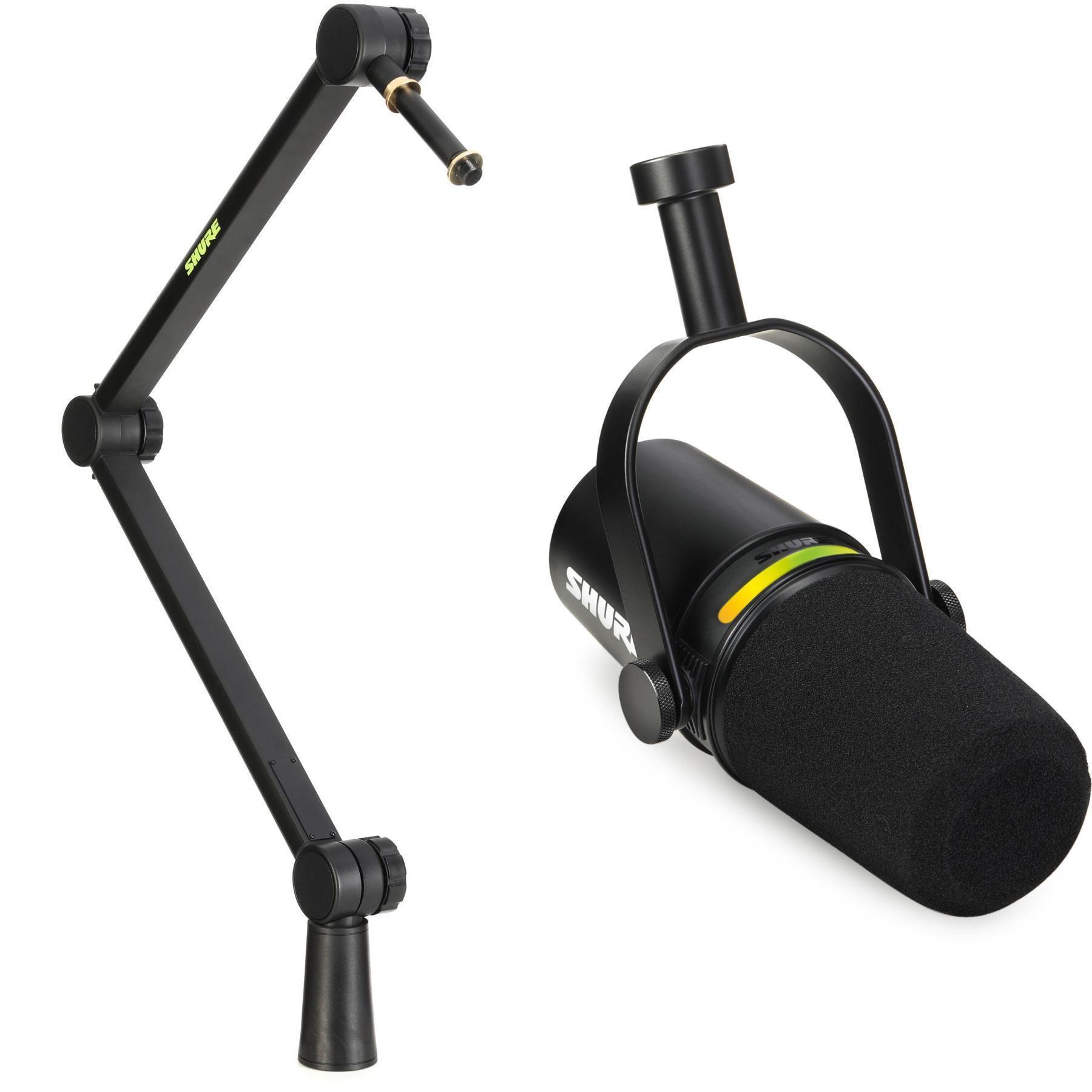 Shure MV7+ Hybrid Podcast Microphone - Black Bundles | Sweetwater