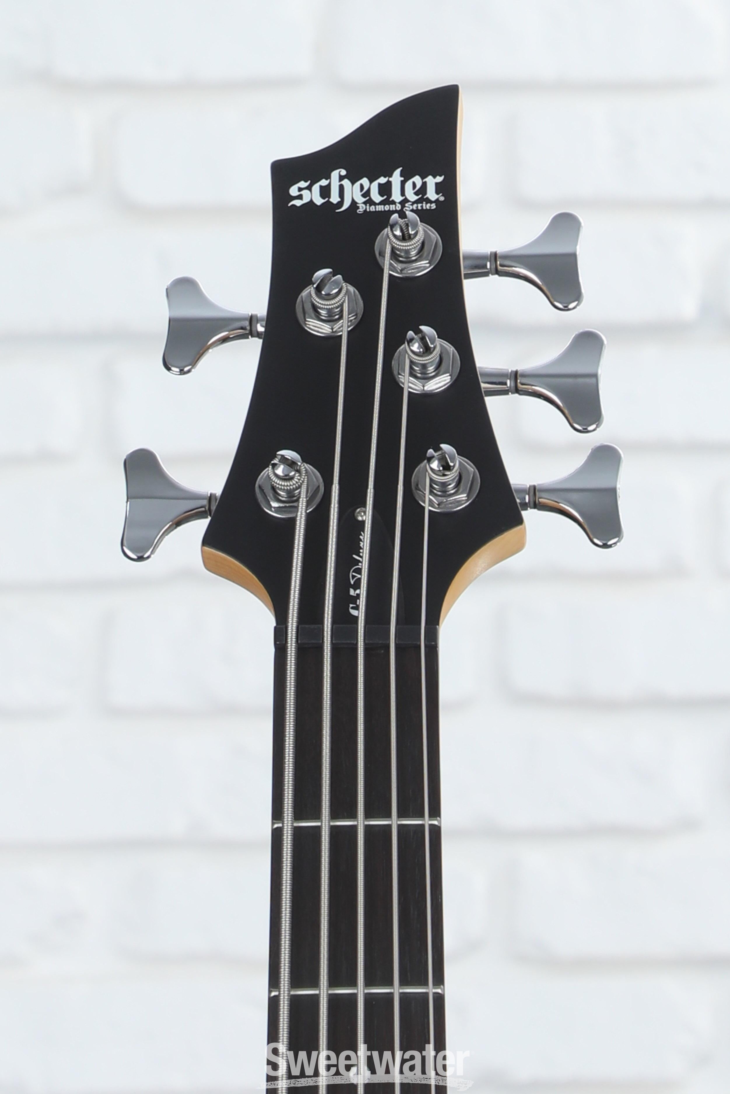 Schecter C-5 Deluxe Bass Guitar - Satin Black | Sweetwater