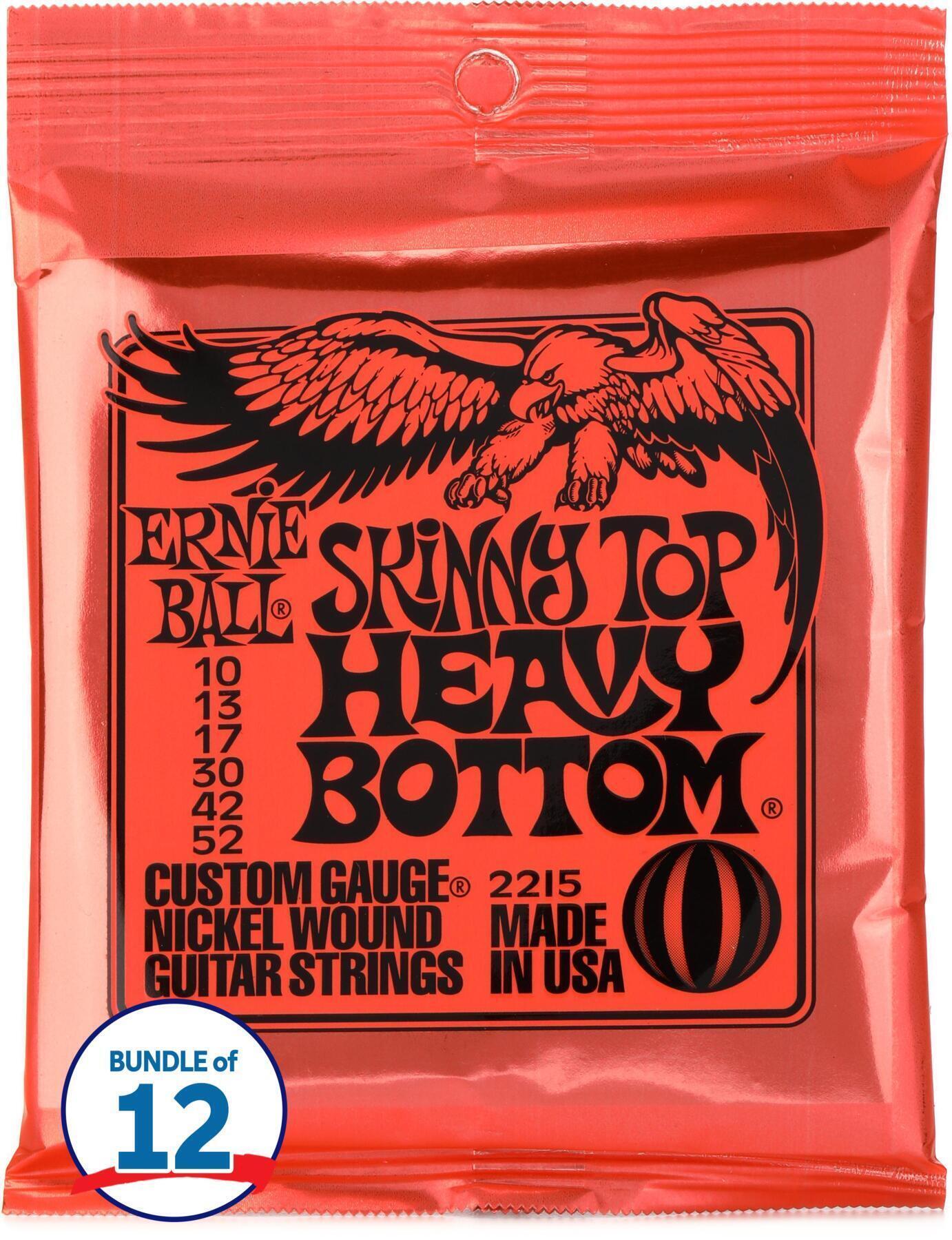 Photo of Ernie Ball 2215 Skinny Top Heavy Bottom Slinky Nickel Wound Electric Guitar Strings - .010-.052 (12-pack)