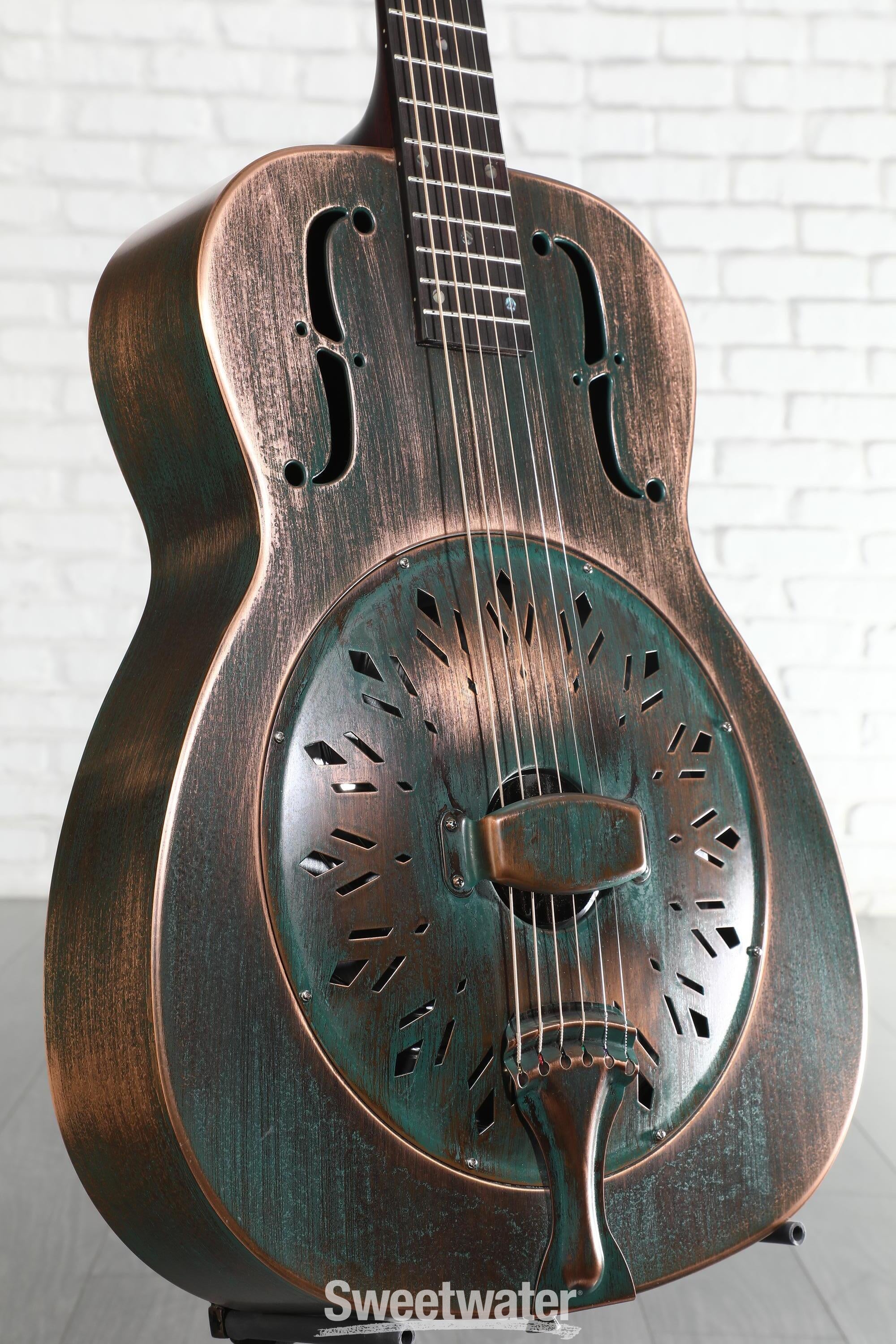 Photo of Recording King Swamp Dog Style-O Resonator - Distressed Vintage Green