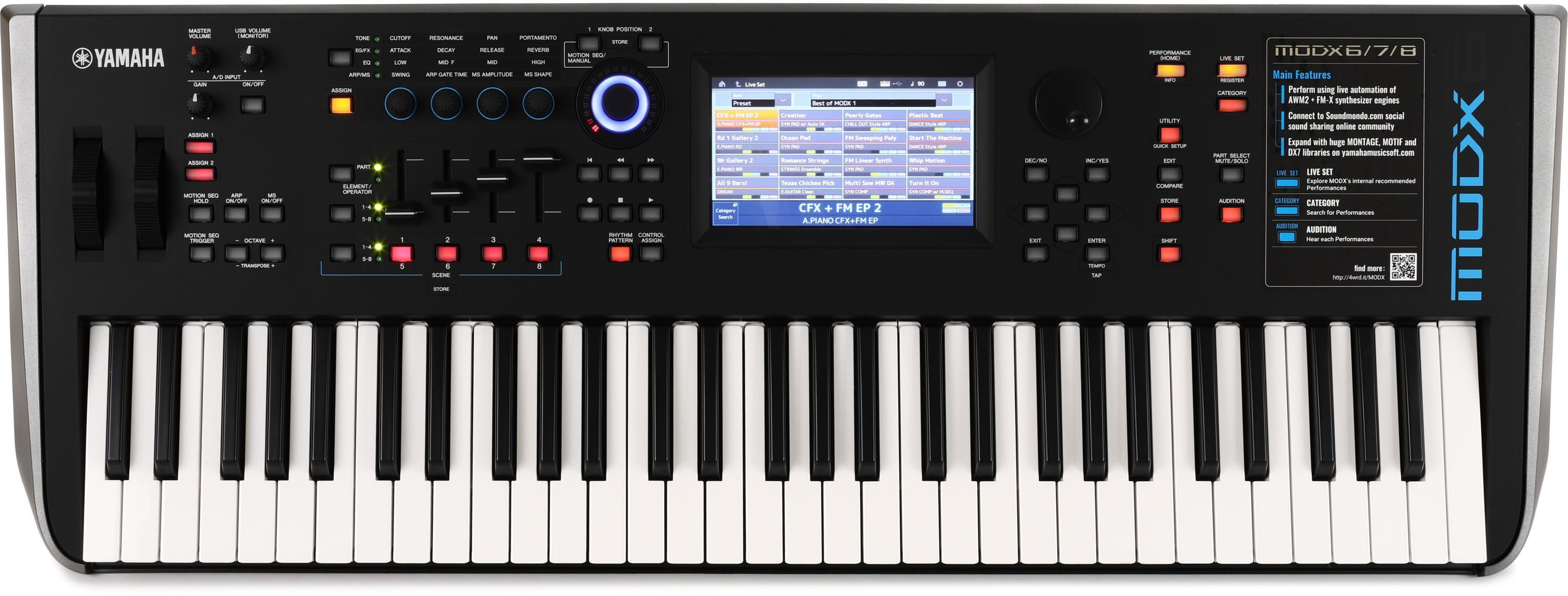 Yamaha MODX6 61 Semi Weighted Key Synthesizer Reviews | Sweetwater