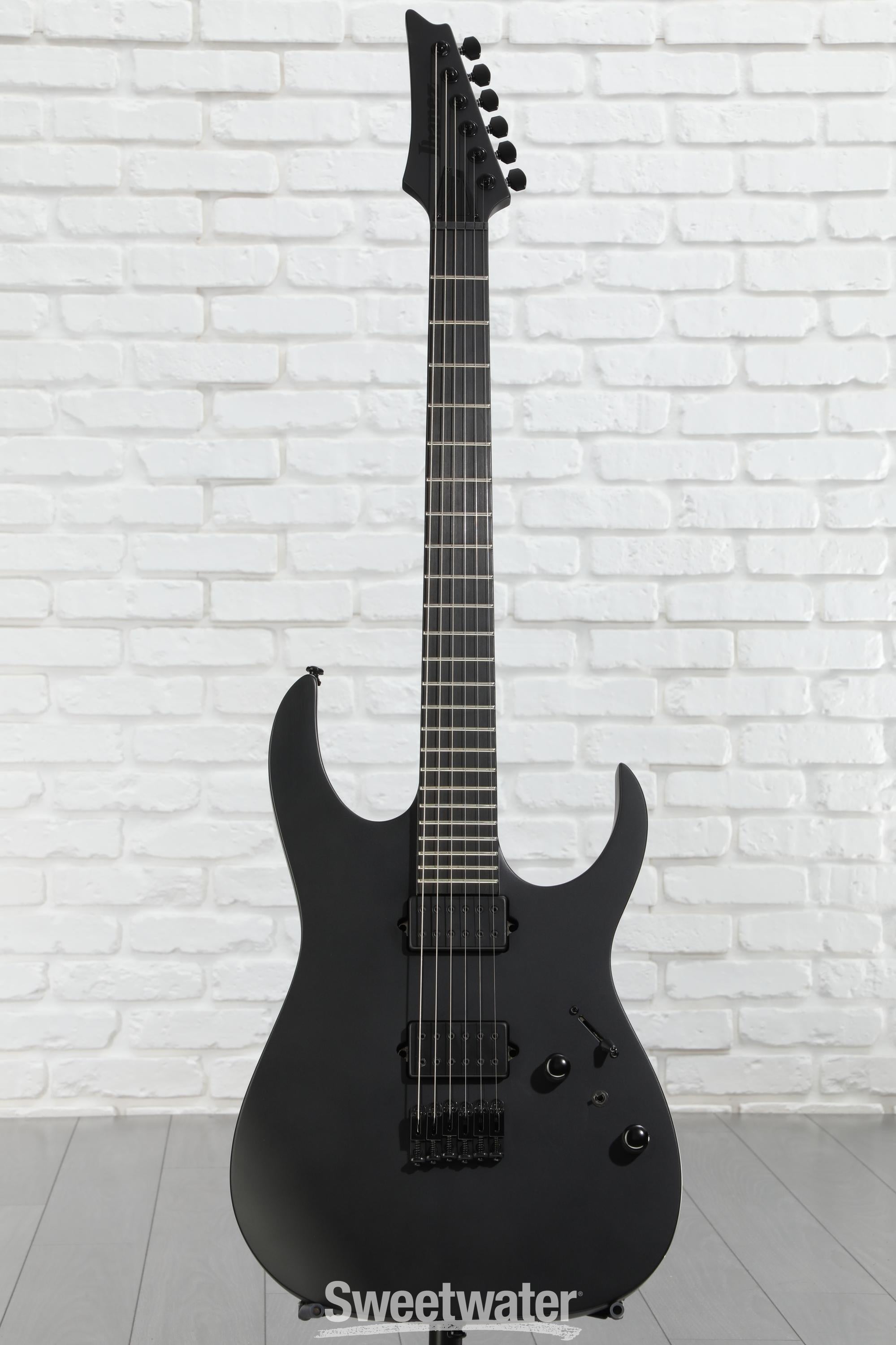 Ibanez RGRTB621-BKF アイバニーズ Ibanez RGRTB621 Iron Label Electric Guitar - Black Flat | Sweetwater