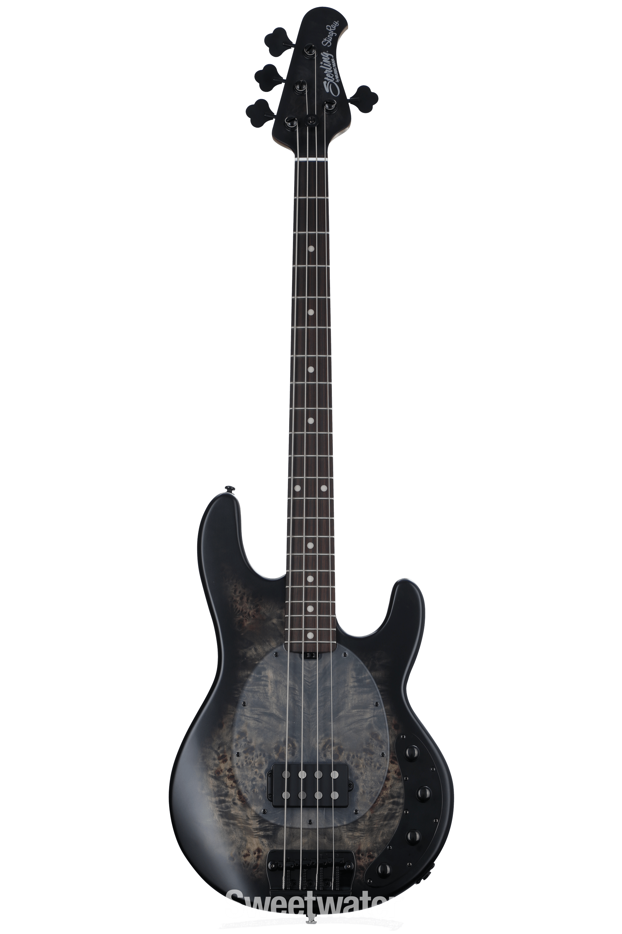 Sterling By Music Man StingRay RAY34PB Bass Guitar - Trans Black Sterling By Music Man StingRay RAY34PB Bass Guitar - Trans Black