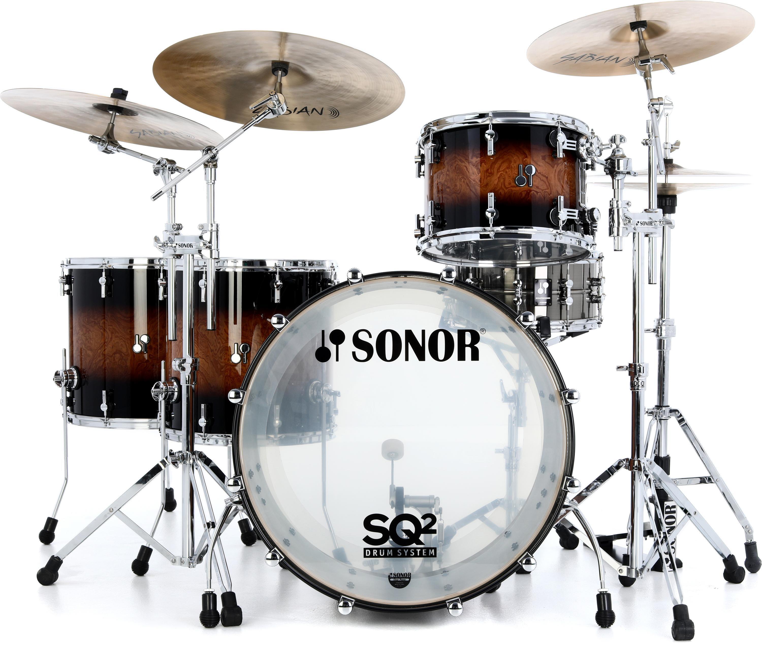Sonor SQ2 Birch 4-piece Shell Pack - Walnut Brown Burst
