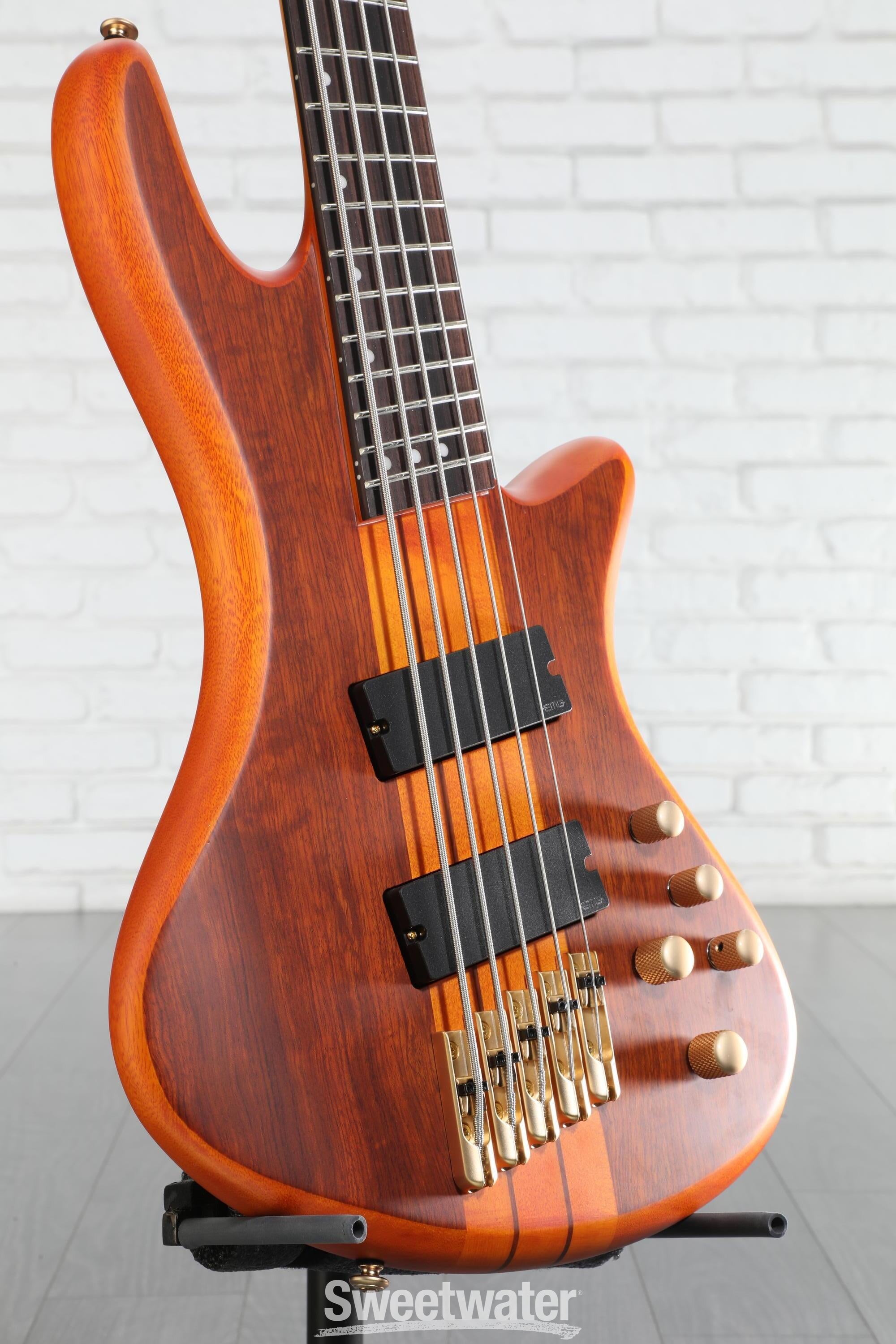 Schecter Stiletto Studio 5 FF Bass Guitar - Honey Satin | Sweetwater