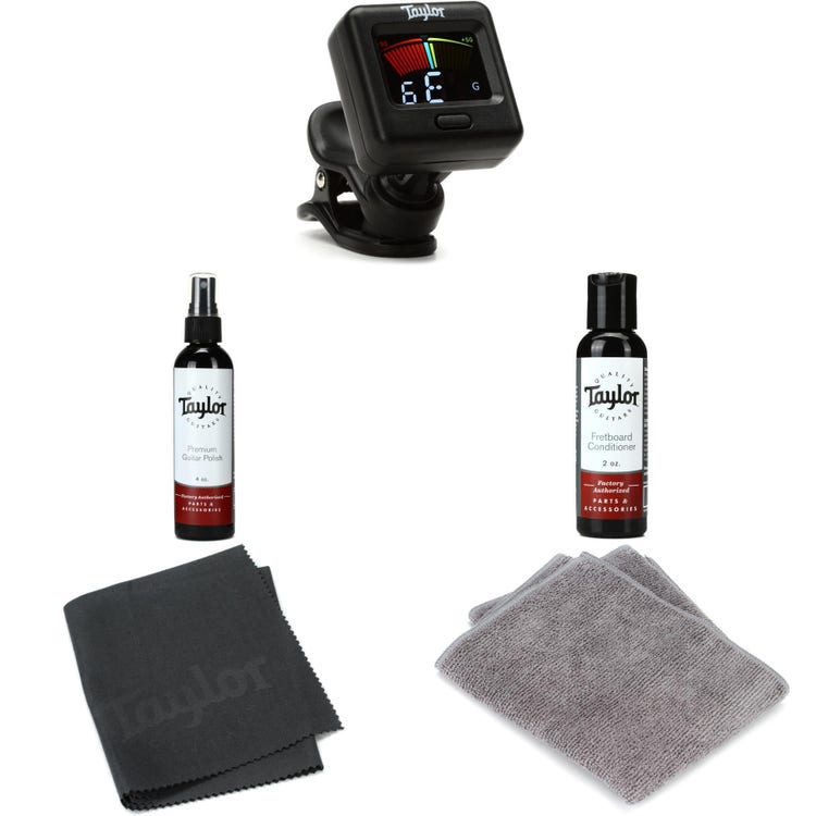 Taylor Digital Clip Tuner and Gloss Finish Cleaner Bundle