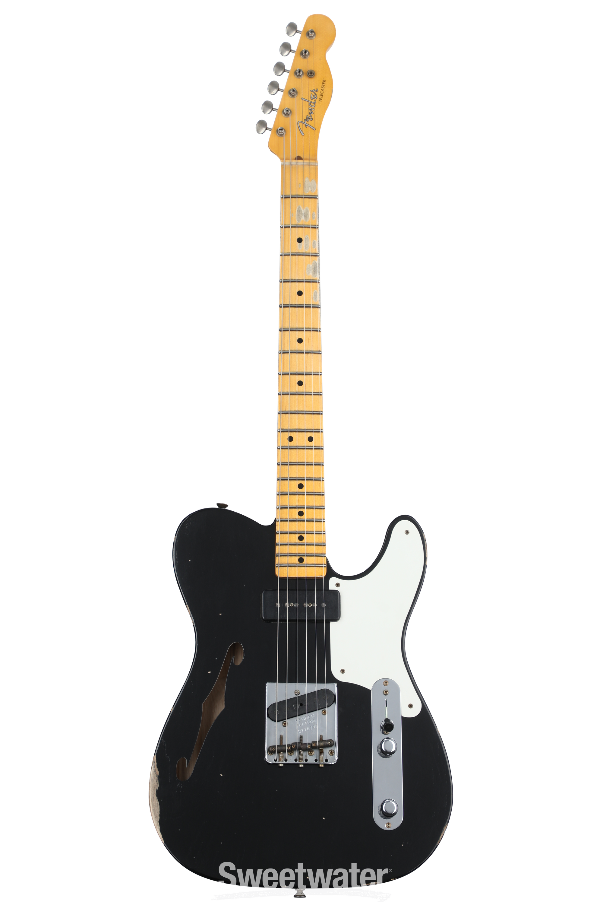 Fender Custom Shop Limited Edition P-90 Telecaster Thinline Relic - Aged  Black