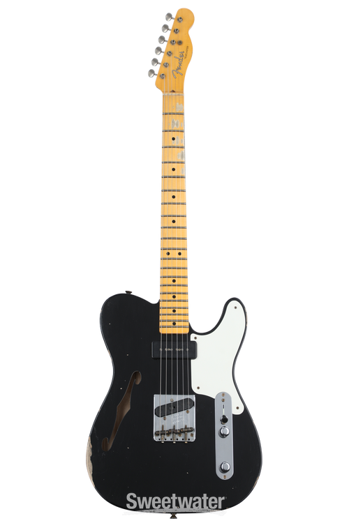 Fender Custom Shop Limited Edition P-90 Telecaster Thinline Relic - Aged  Black