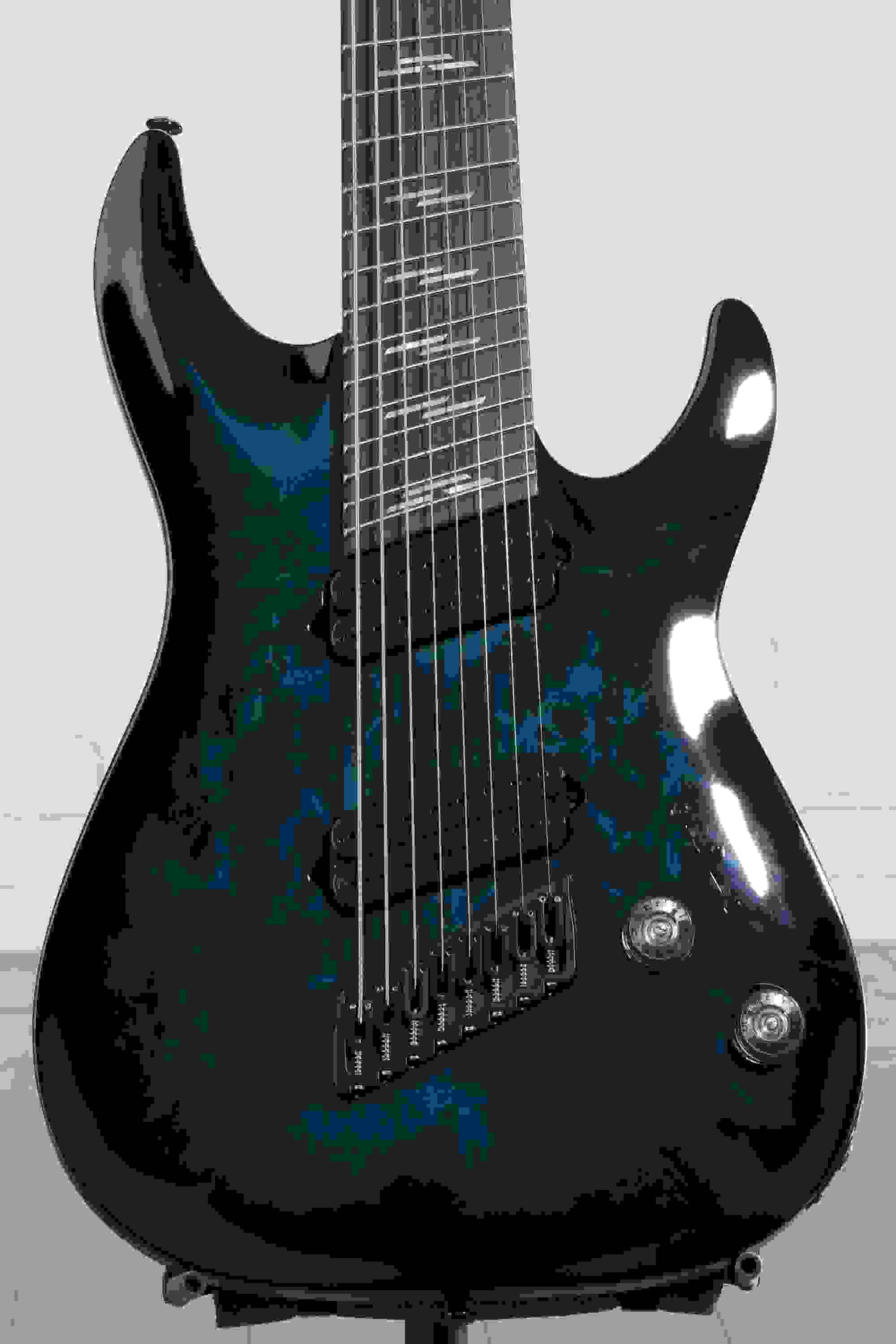 Schecter Omen Elite-8 Multiscale 8-string Electric Guitar - See Through Blue Burst