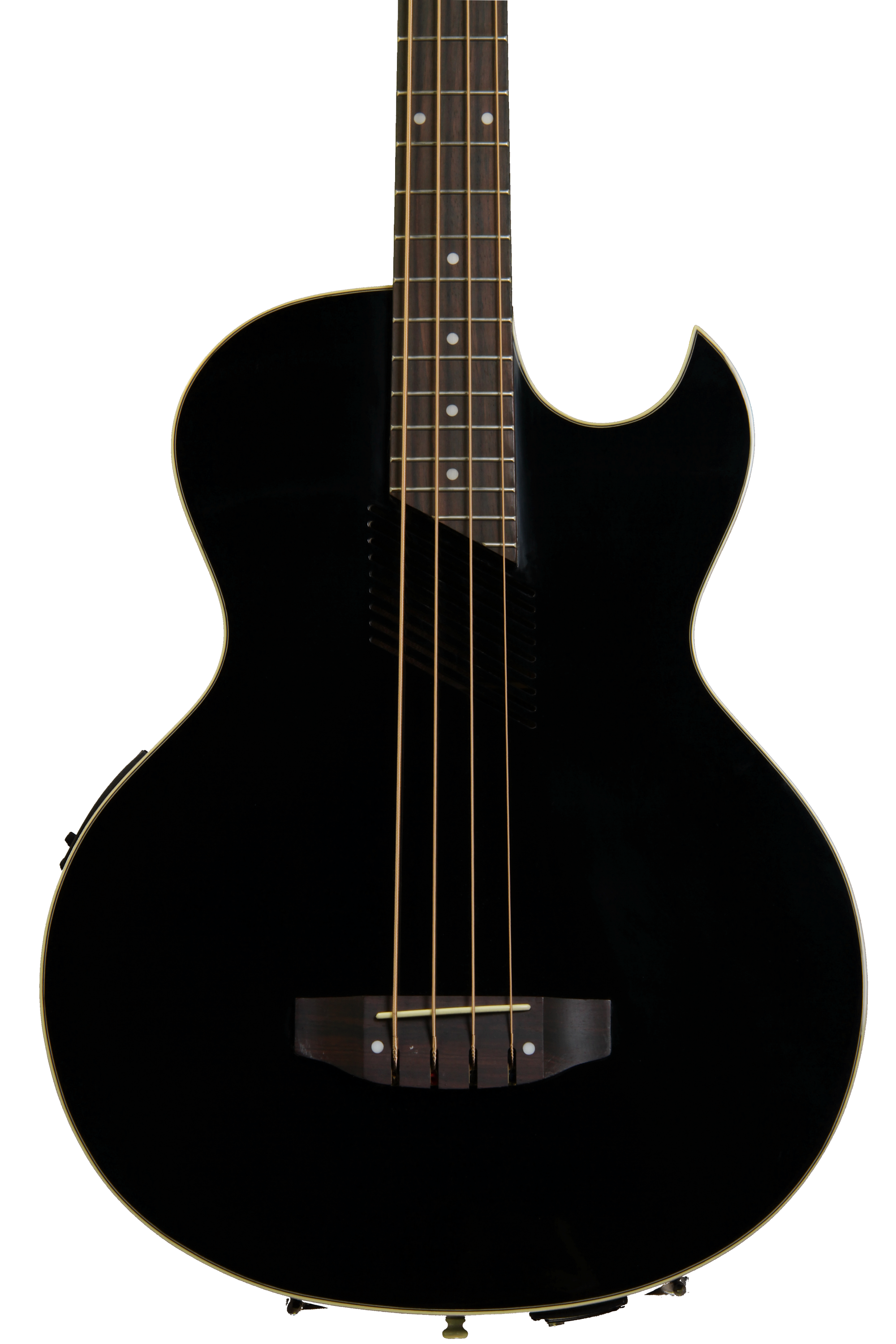 Washburn AB10BK Thin Bodied Acoustic Bass - Black | Sweetwater