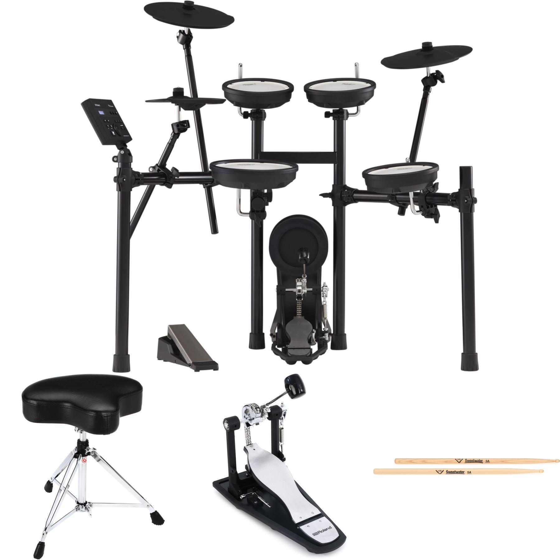 Roland V-Drums TD-07KV Electronic Drum Set Single Bass Essentials Bundle