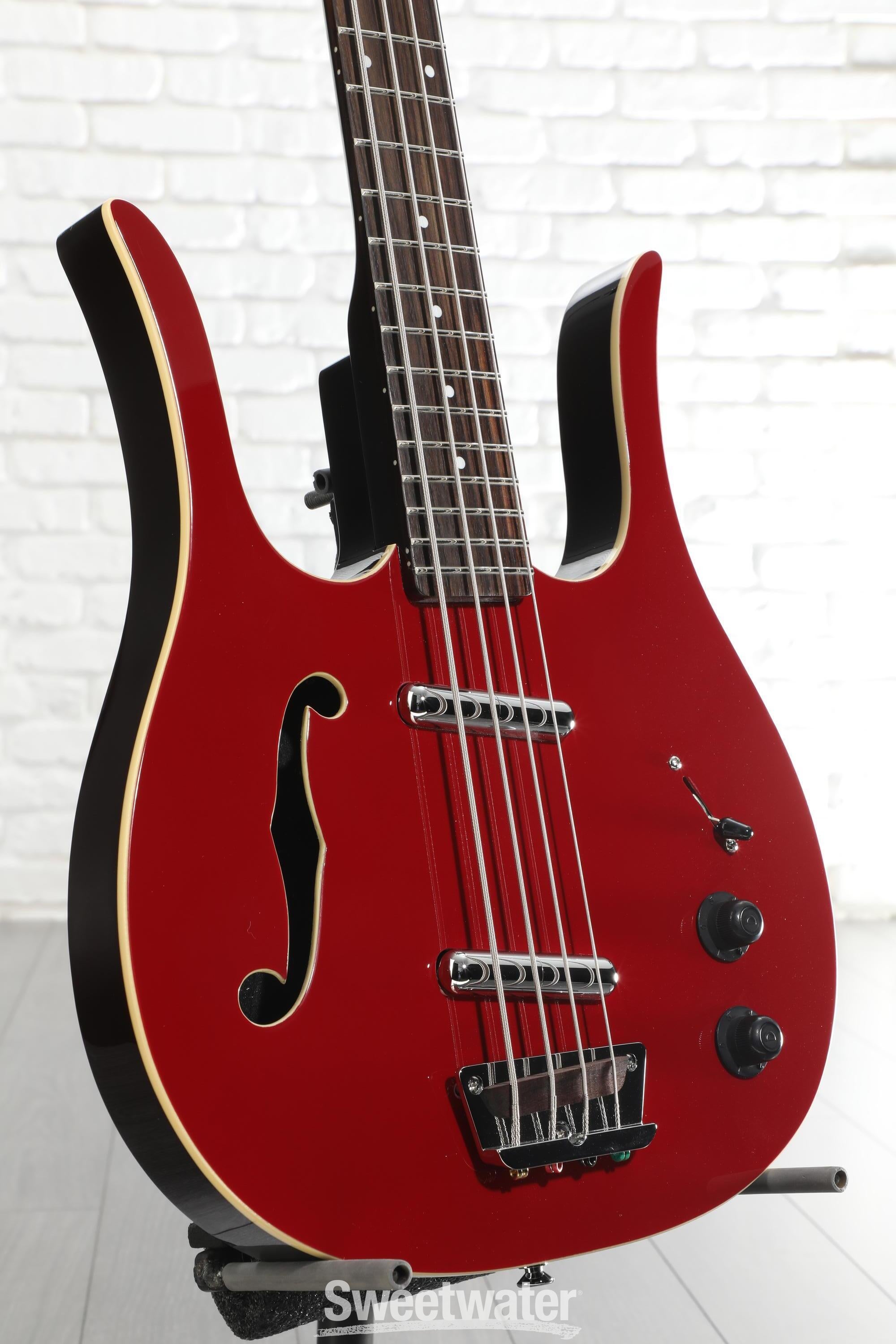 Danelectro Red Hot Longhorn Semi-hollowbody Bass Guitar - Red