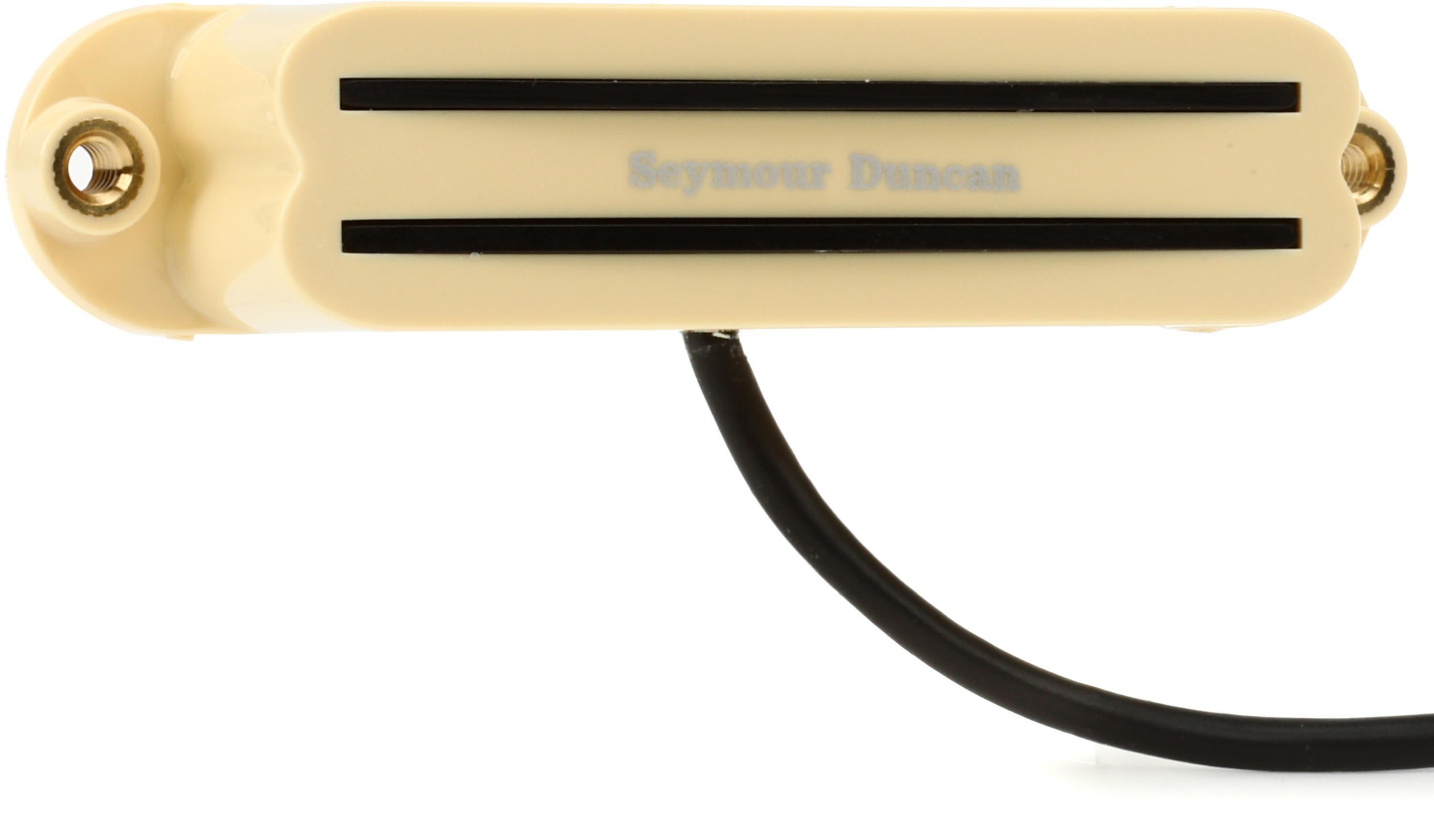 Seymour Duncan SHR-1n Hot Rails Neck Strat Single Coil Sized Humbucker  Pickup - Cream