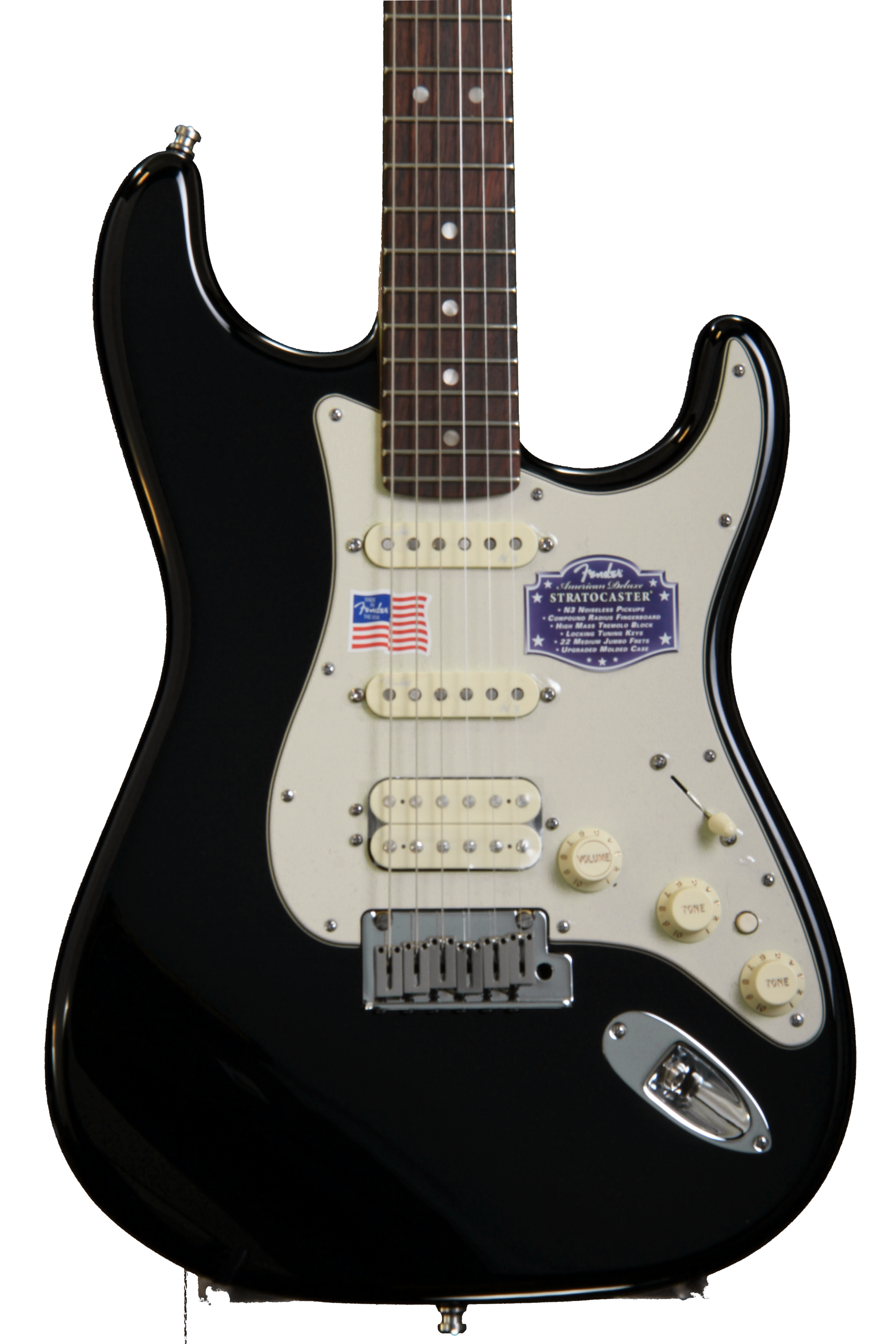 Fender American Deluxe Stratocaster HSS - Black | Sweetwater