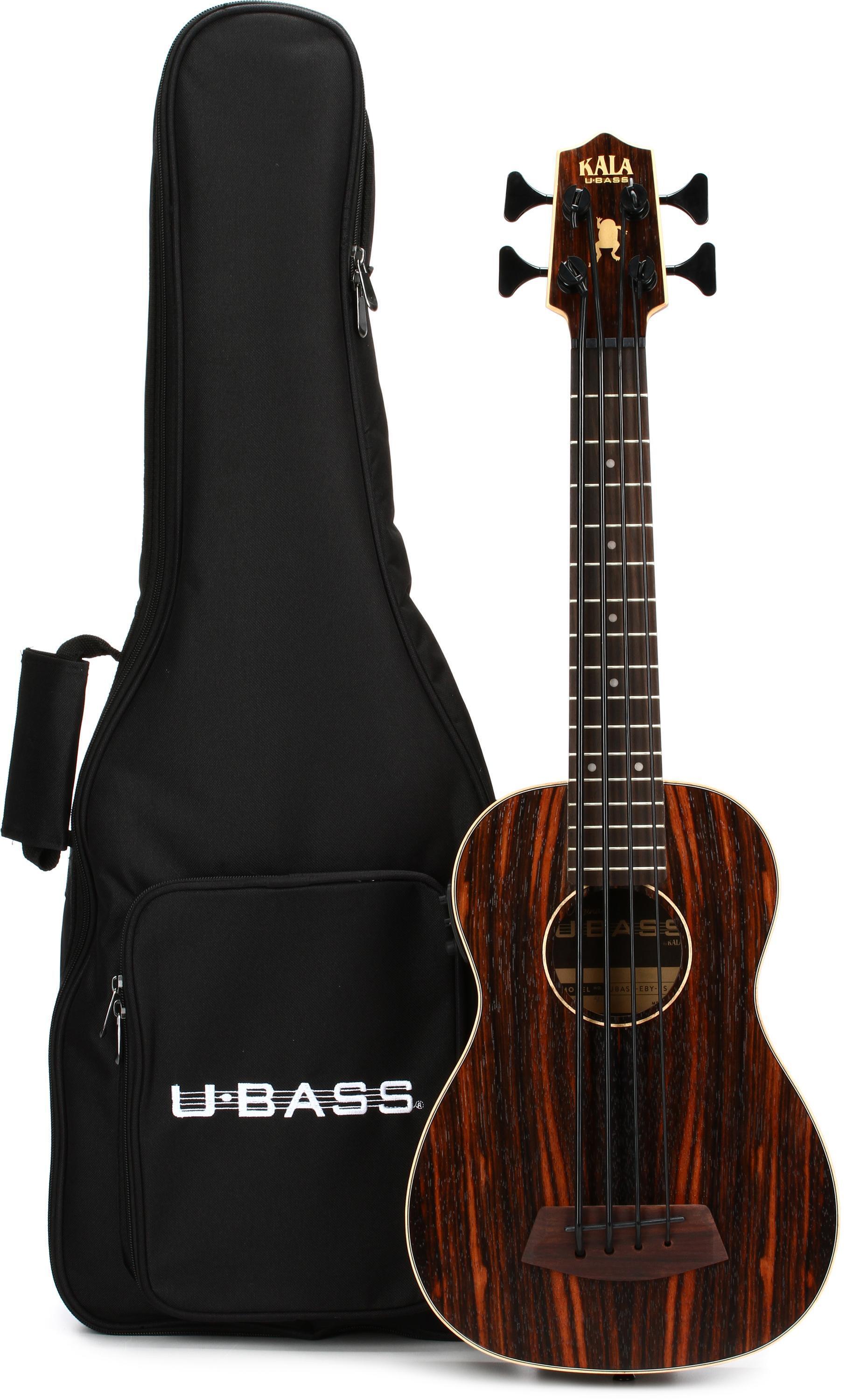 Kala U-Bass Striped Ebony Acoustic-Electric Bass Guitar | Sweetwater