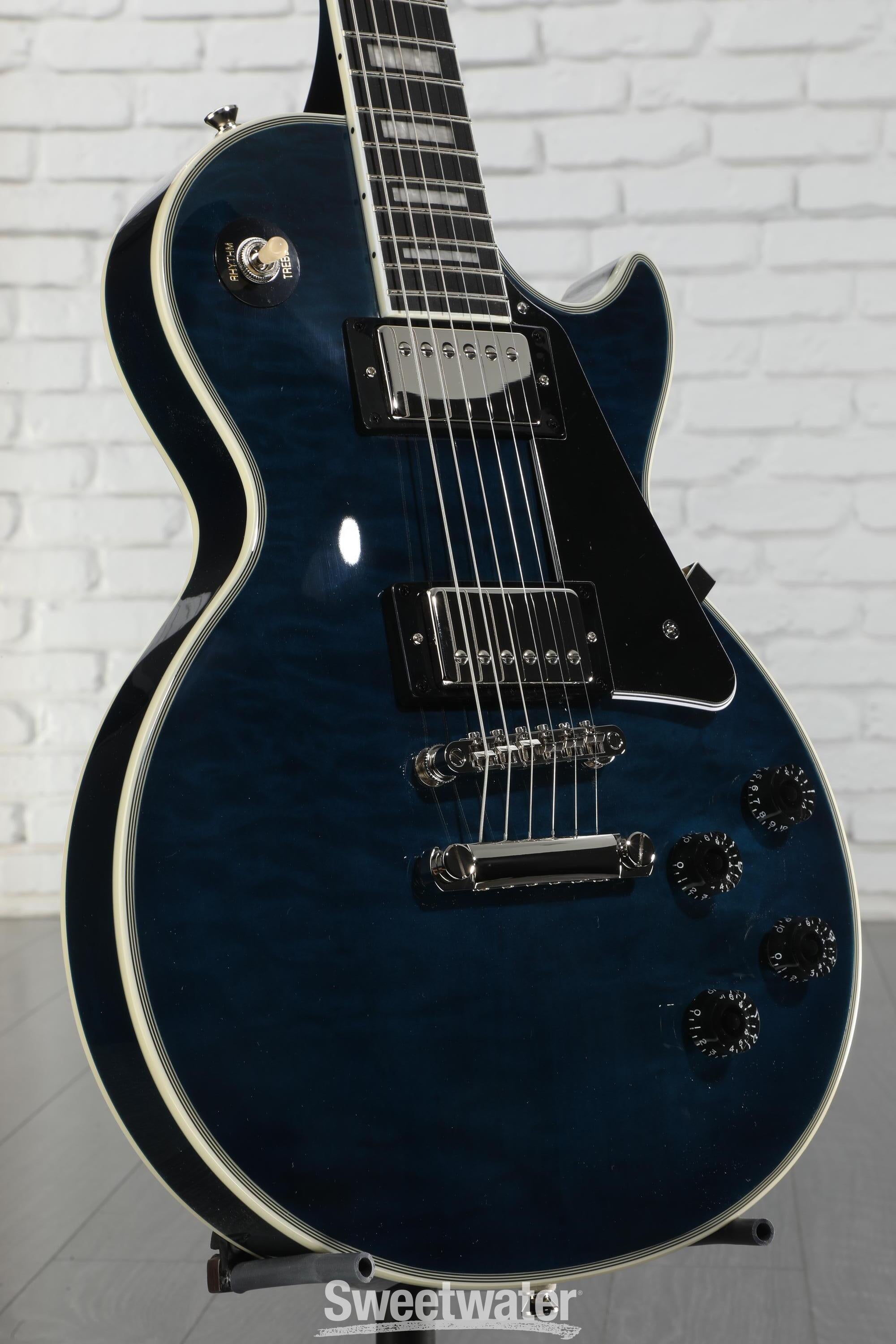 ギター Epiphone Les Paul Quilt Viper Blue Epiphone Les Paul Custom Quilt Viper Blue Electric Guitar