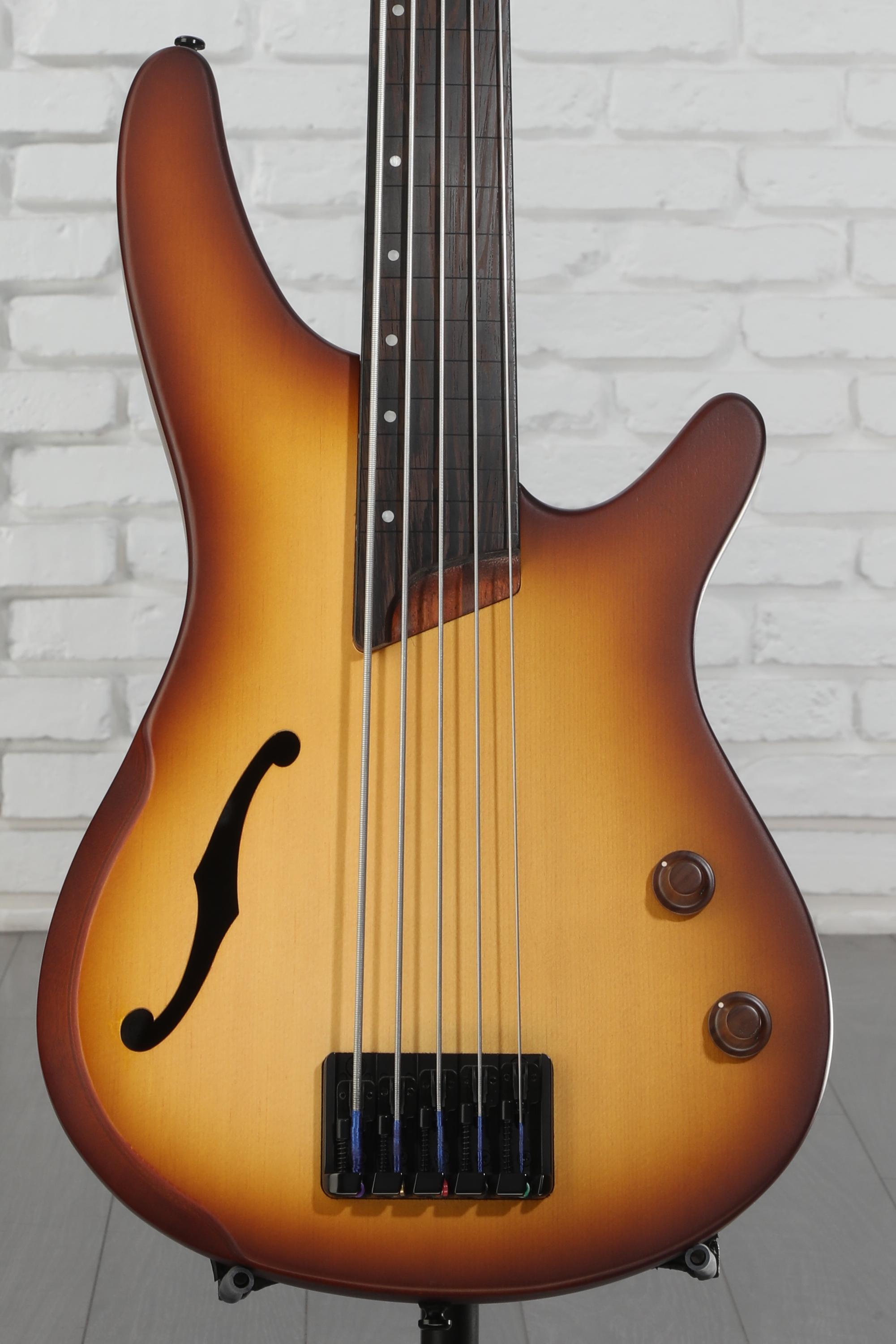 Ibanez SRH505F フレットレスベース Ibanez SRH505F Fretless Bass Guitar - Natural Browned Burst
