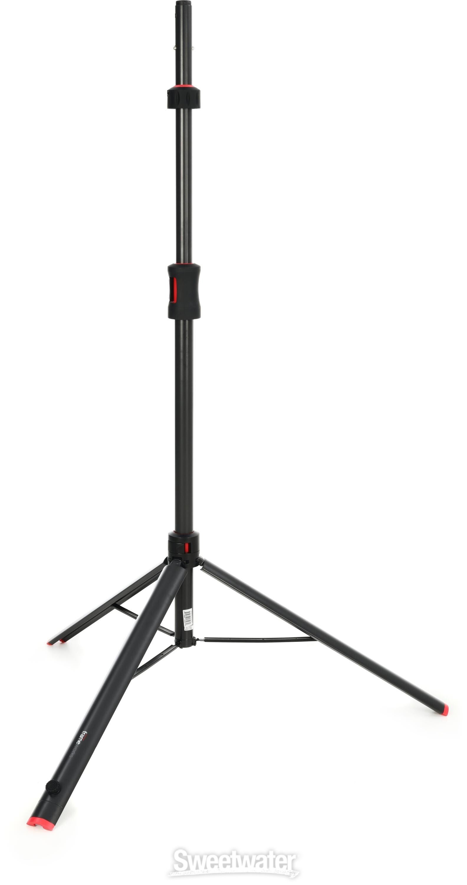 Gator Frameworks GFW-ID-SPKR SET Lift-assisted Speaker Stand (set of 2)  with Carry Bag