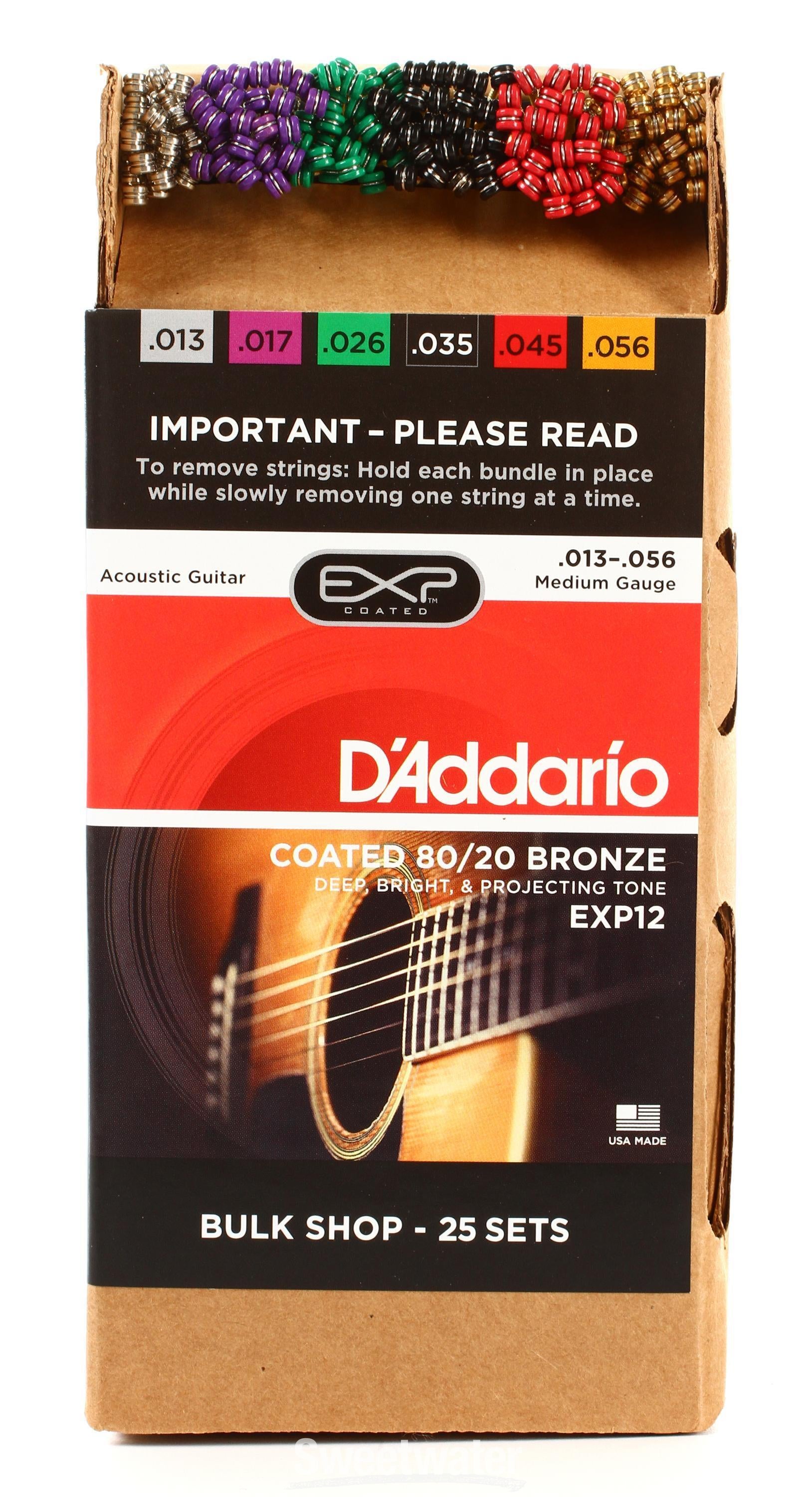 D Addario EXP12 Medium Coated 80 20 Bronze Acoustic Strings .013