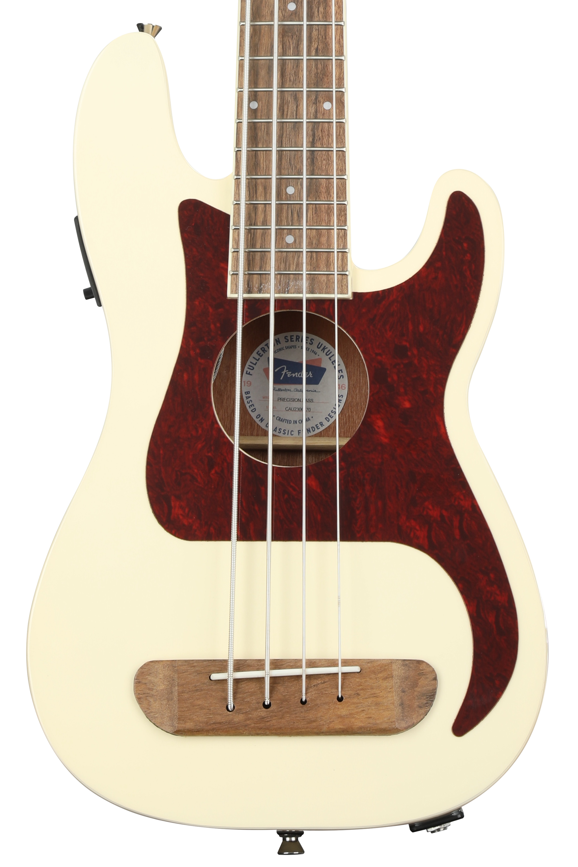 Fender Fullerton Precision Bass Uke Olympic White Sweetwater