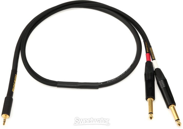 Mogami Gold Stereo Breakout/Insert Cable 3.5mm TRS Male to Dual 1/4-inch TS Male Left/Right - 3 feet