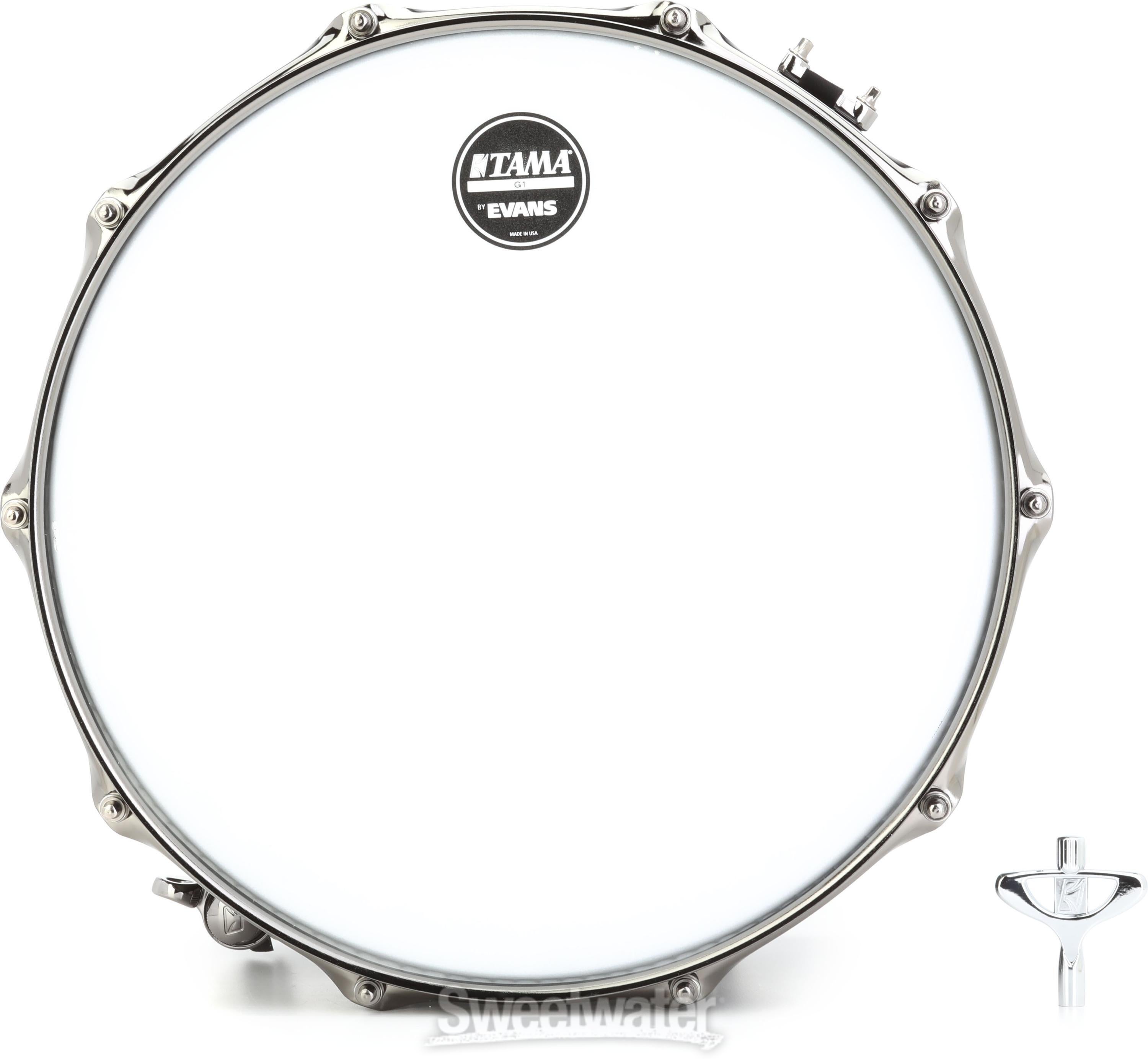 Tama S.L.P. Big Black Steel Snare Drum - 8-inch x 14-inch | Sweetwater