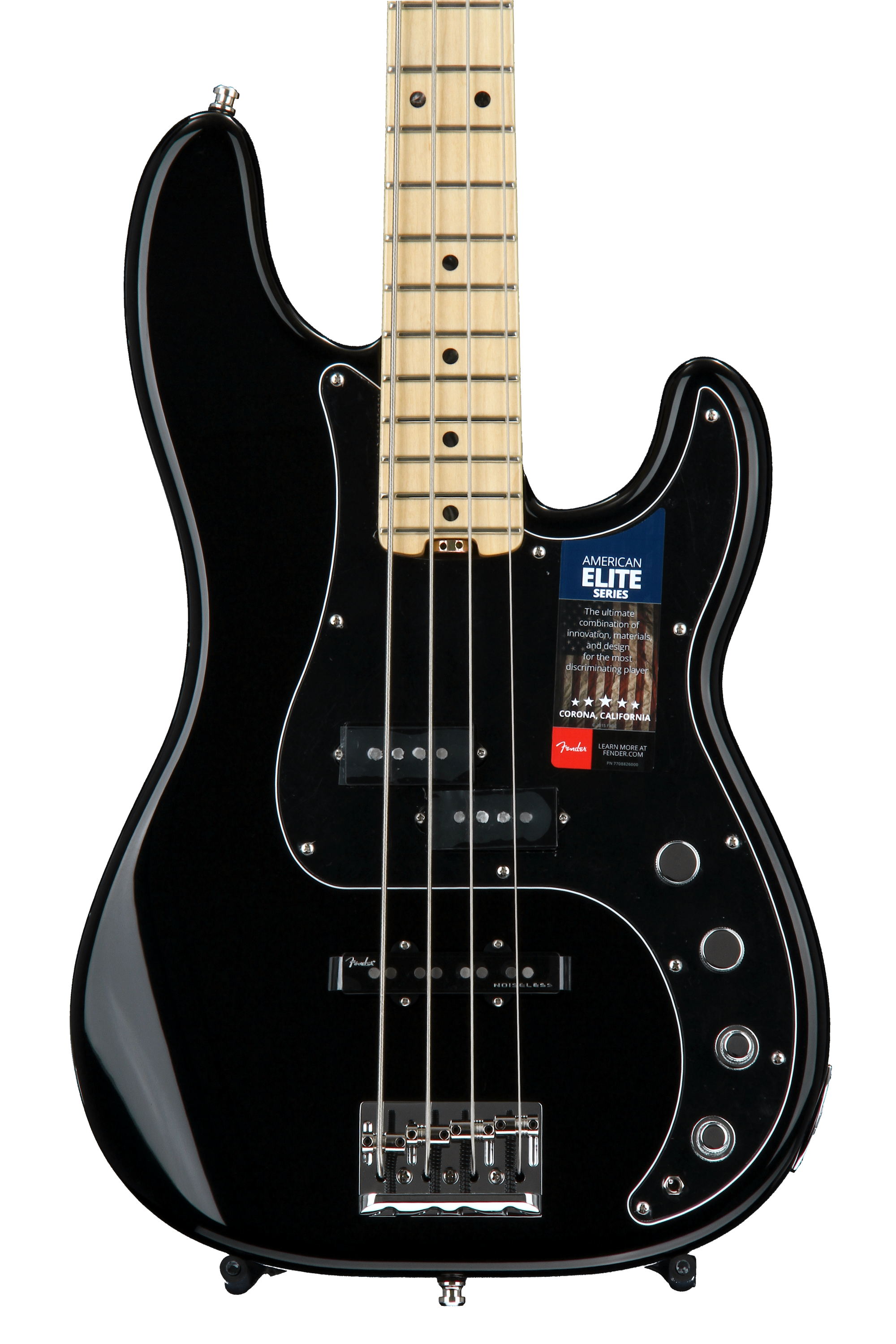 Fender American Elite Precision Bass - Black, Maple