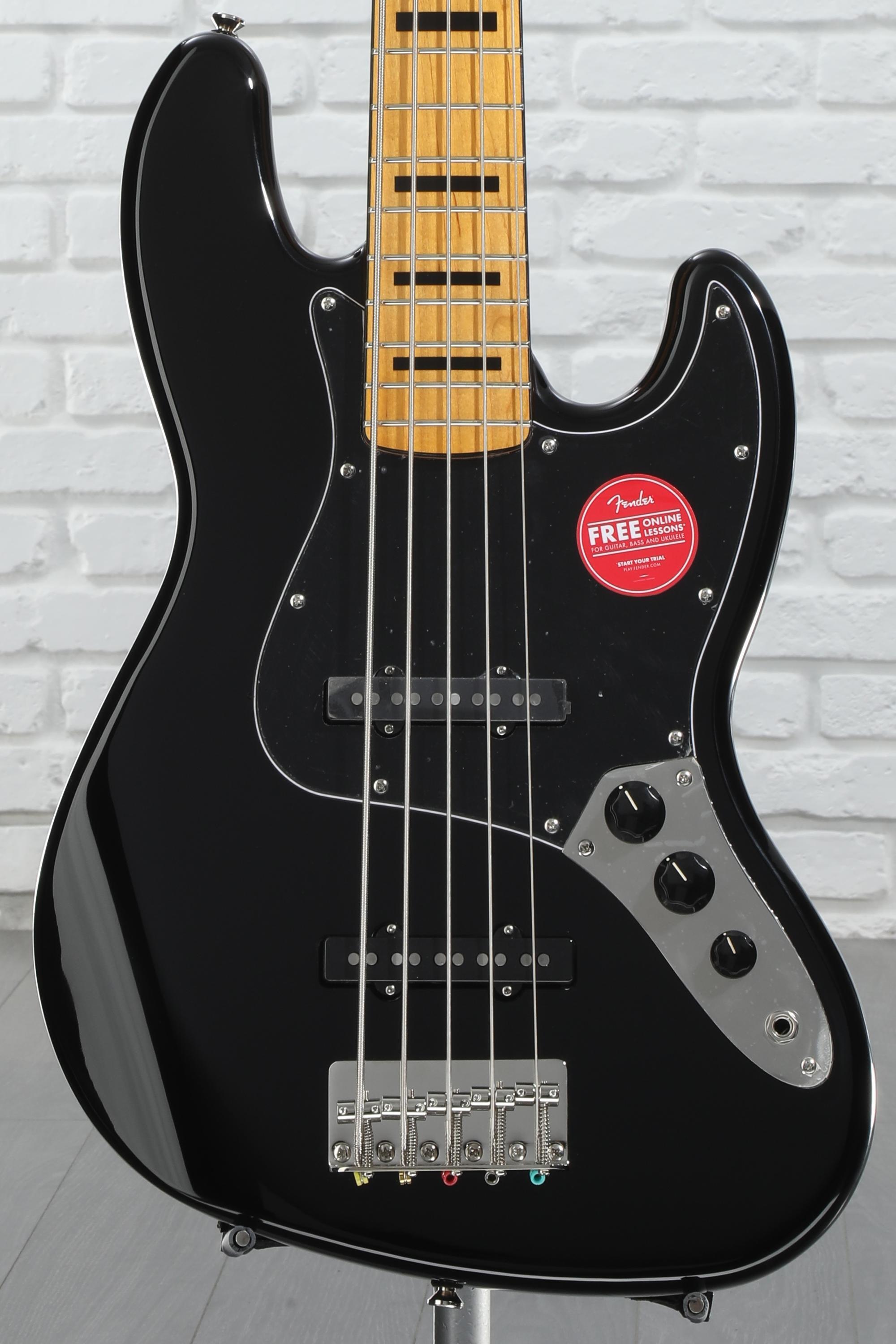 Squier Classic Vibe '70s Jazz Bass V - Black with Maple