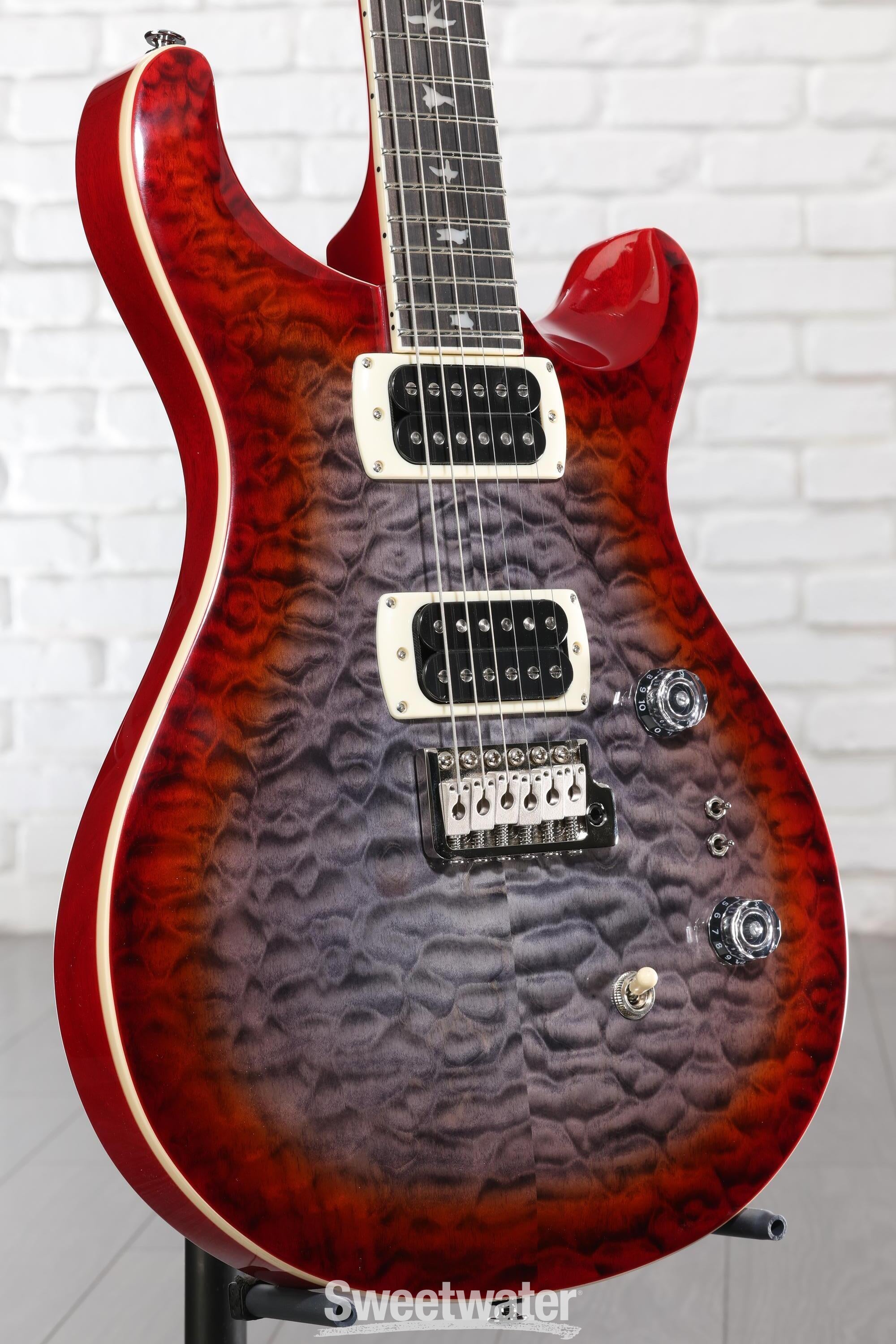 PRS SE Custom 24-08 Quilt Electric Guitar - Charcoal Cherry Burst