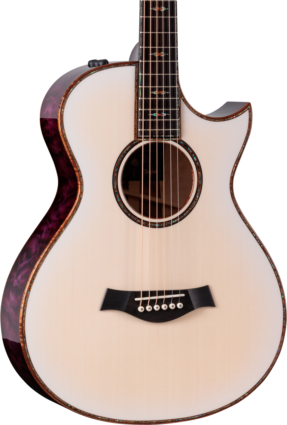 Photo of Taylor 2026 Catch Custom #6 C12ce Acoustic-electric Guitar - Shaded Trans White Top/Lilac Wine Body