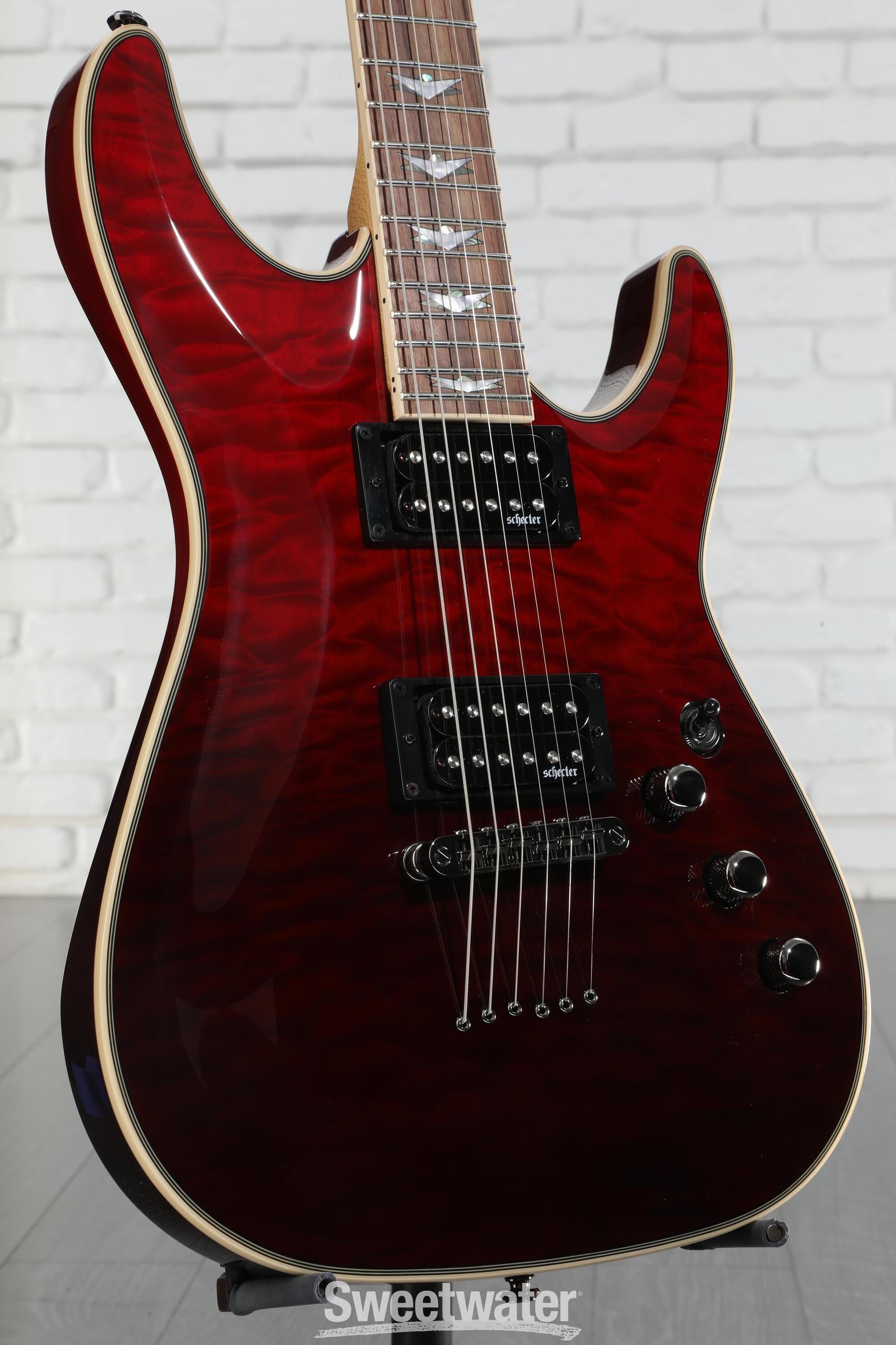 Schecter OMEN 6 Extreme 2ハムバッカー コイルタップ付 Schecter Omen Extreme-6 Electric Guitar - Blood Red | Sweetwater