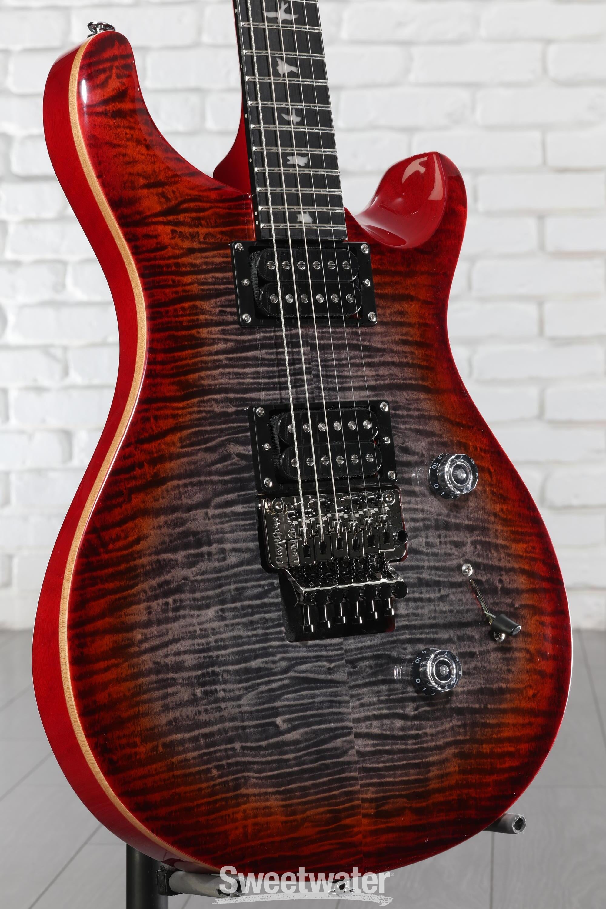 PRS SE Custom 24 Floyd Electric Guitar - Charcoal Cherry Burst
