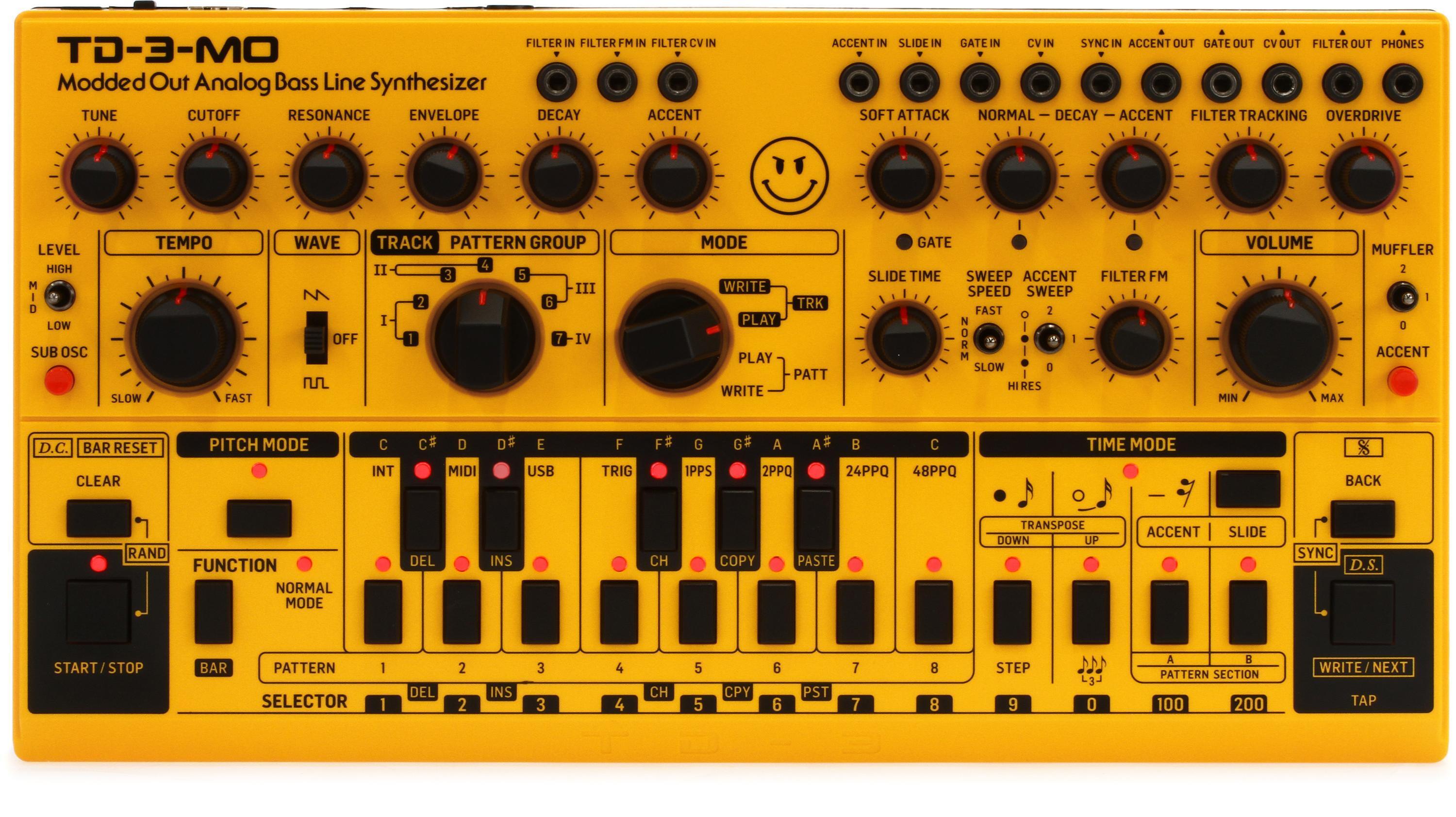 Behringer TD-3-MO-AM Analog Bass Line Synthesizer - Yellow