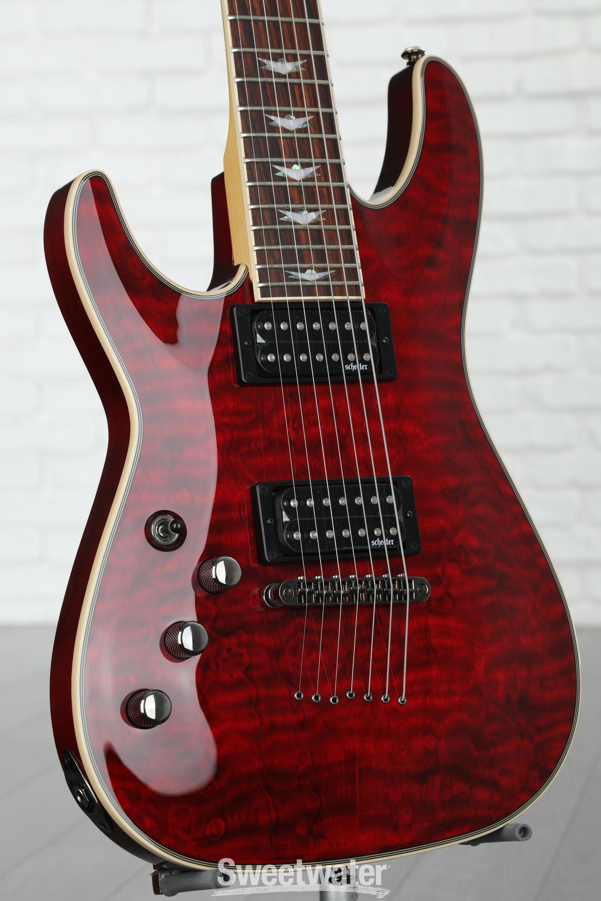 Schecter Omen Extreme-7 Left-Handed Electric Guitar - Black Cherry