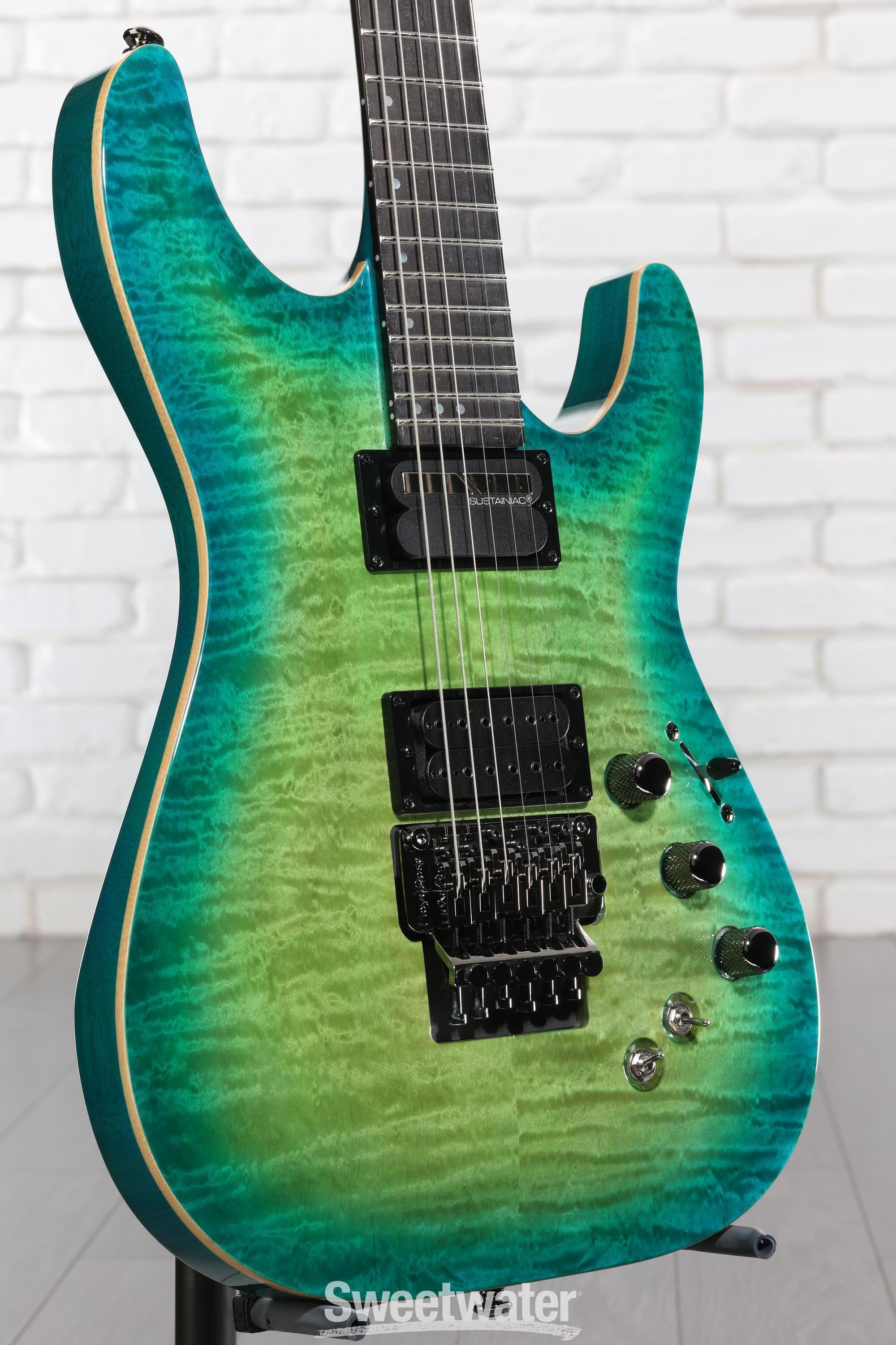 Photo of Schecter BlackJack SLS C-1 FR-S Electric Guitar - Aquaburst - Sweetwater Exclusive