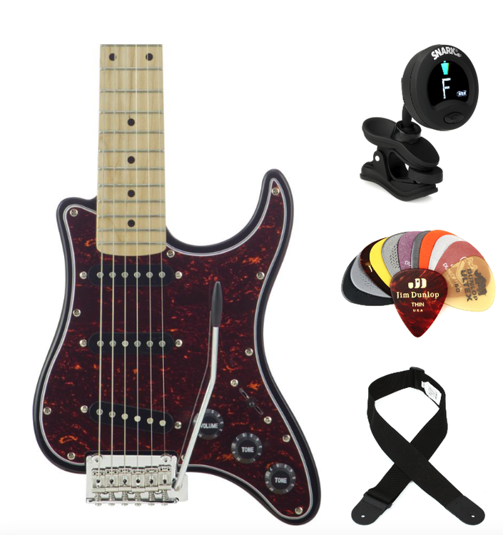 Traveler Guitar Travelcaster Deluxe Essentials Bundle - Black