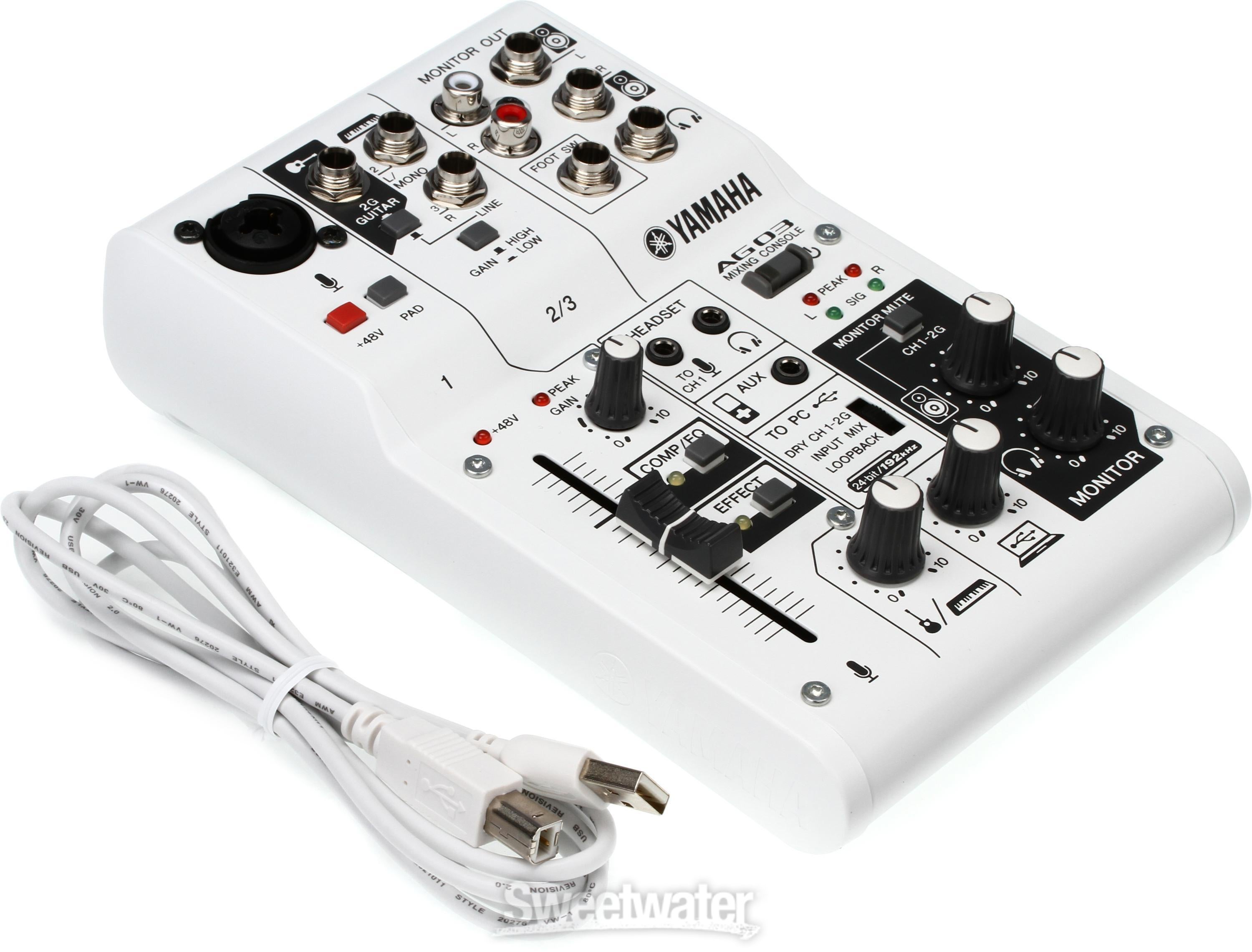 Yamaha AG03 3-channel Mixer and USB Audio Interface | Sweetwater