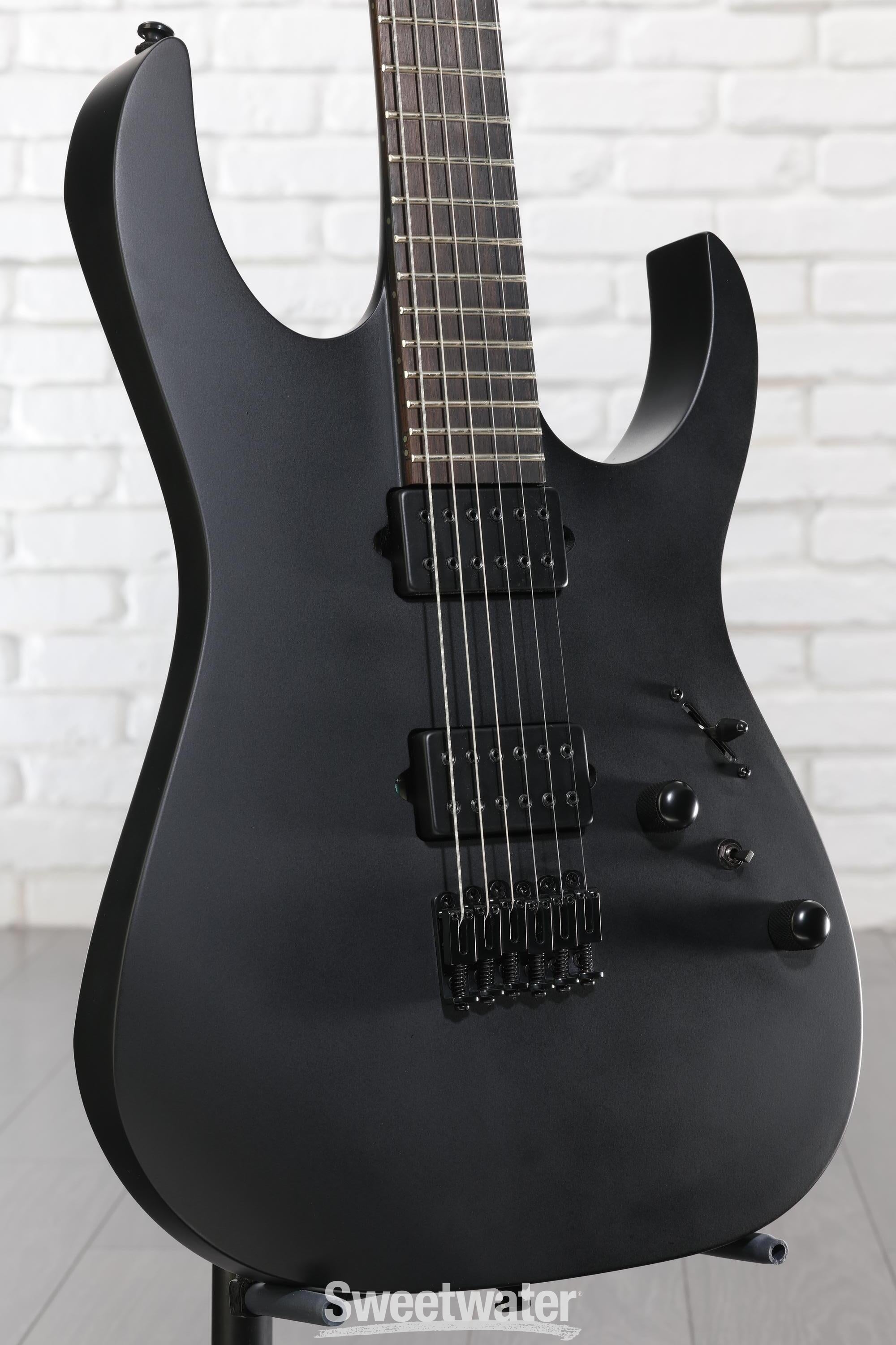 Ibanez RGRTB621 Iron Label Electric Guitar - Black Flat | Sweetwater